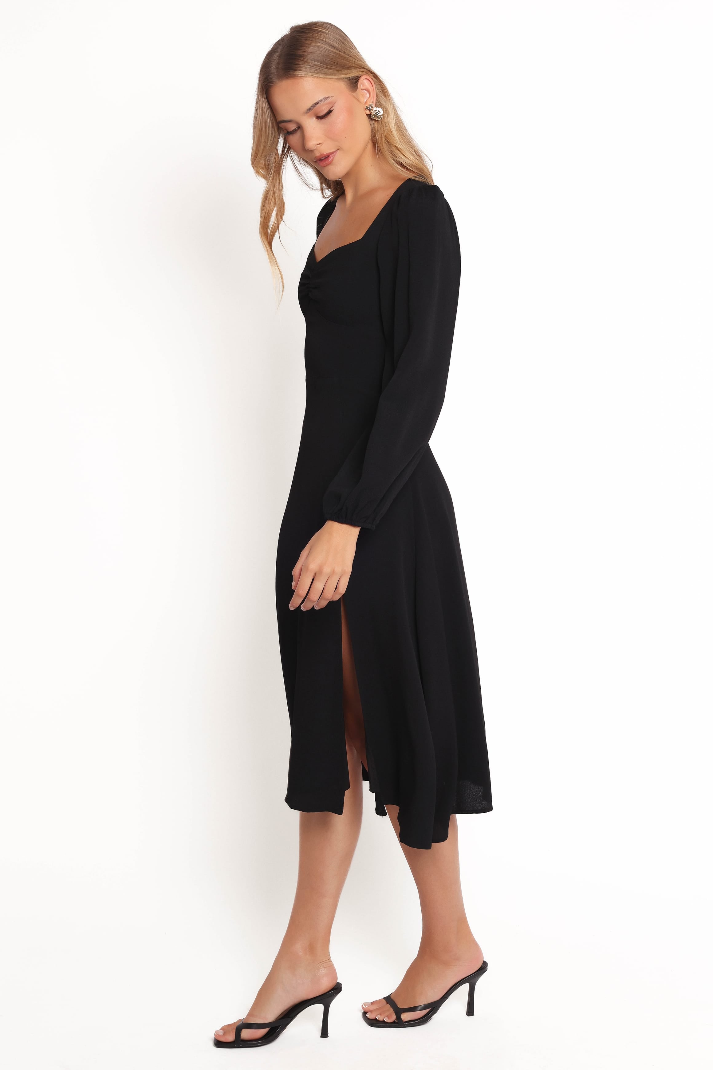 DRESSES Franklin Long Sleeve Midi Dress - Black
