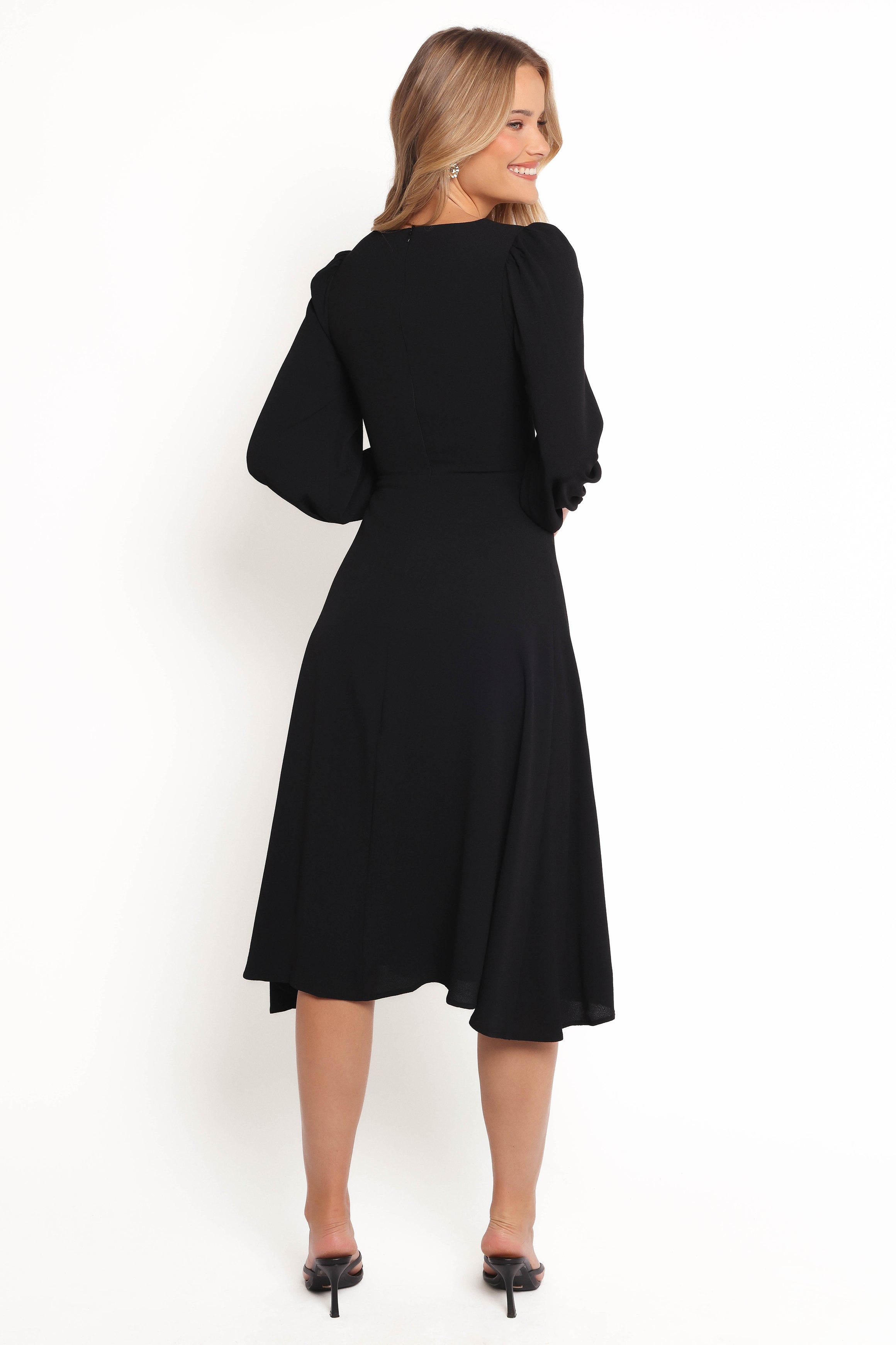 DRESSES Franklin Long Sleeve Midi Dress - Black