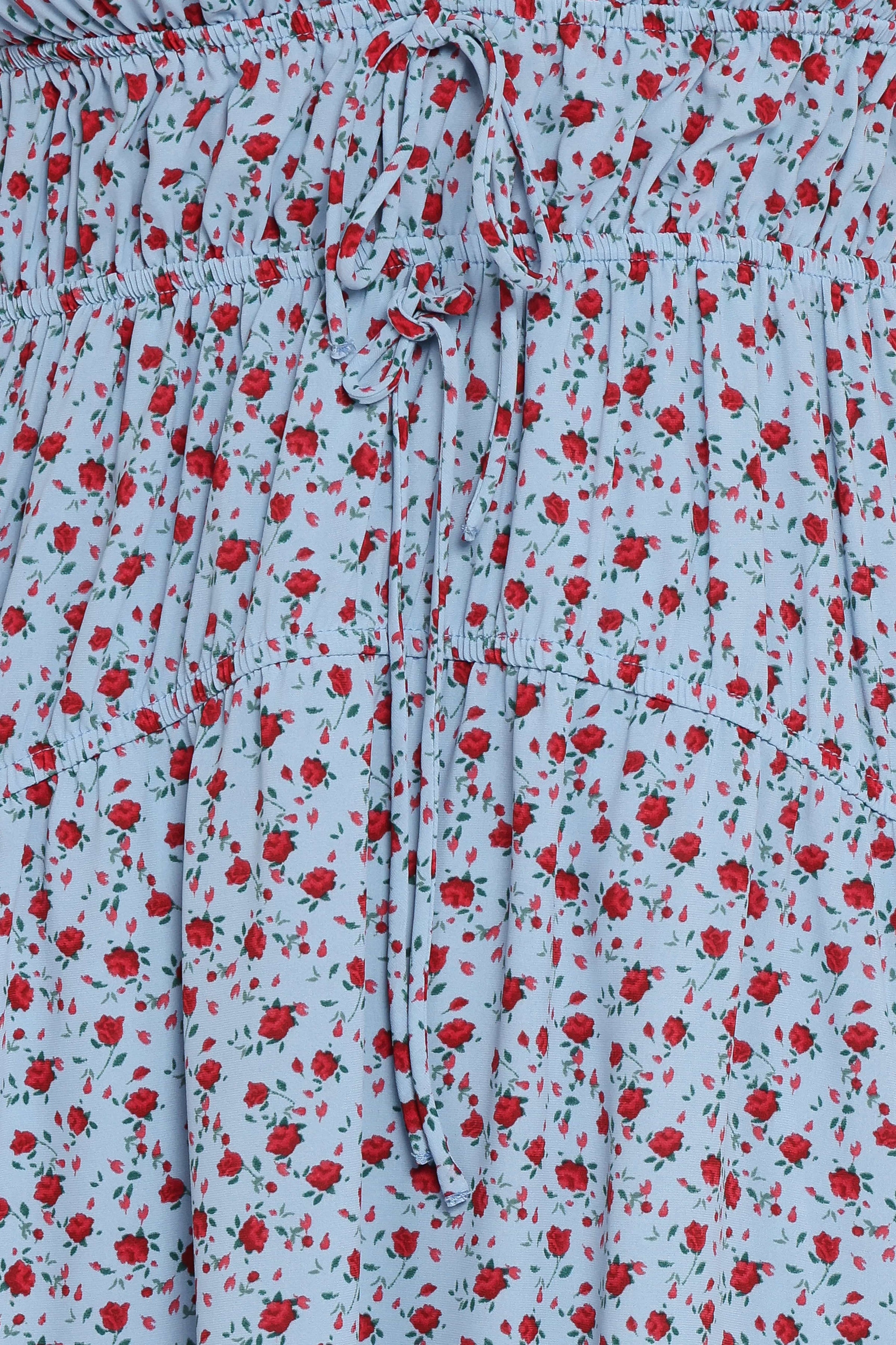 DRESSES Freesia Midi Dress - Blue Red Floral