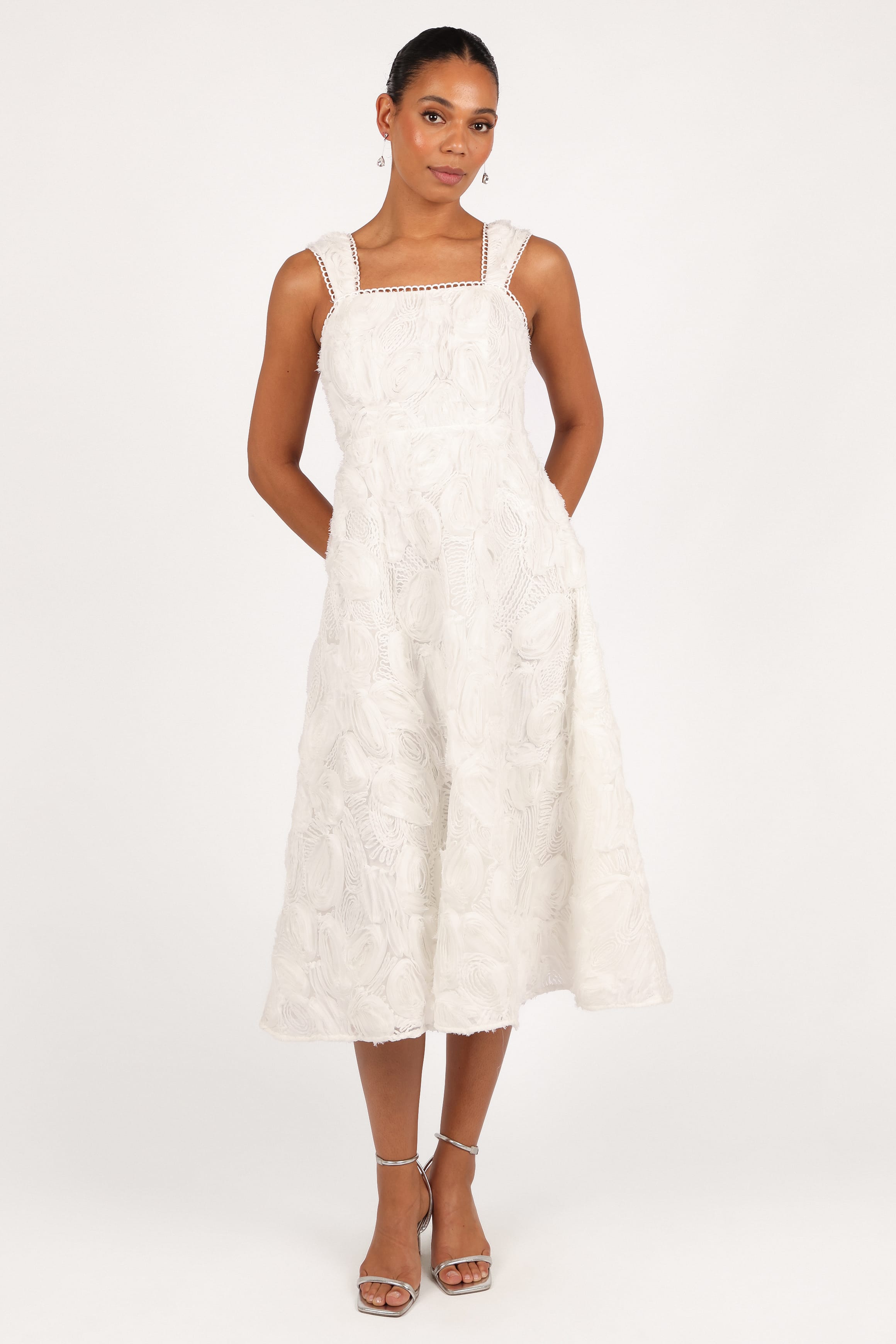 DRESSES Gabbie Midi Dress - White