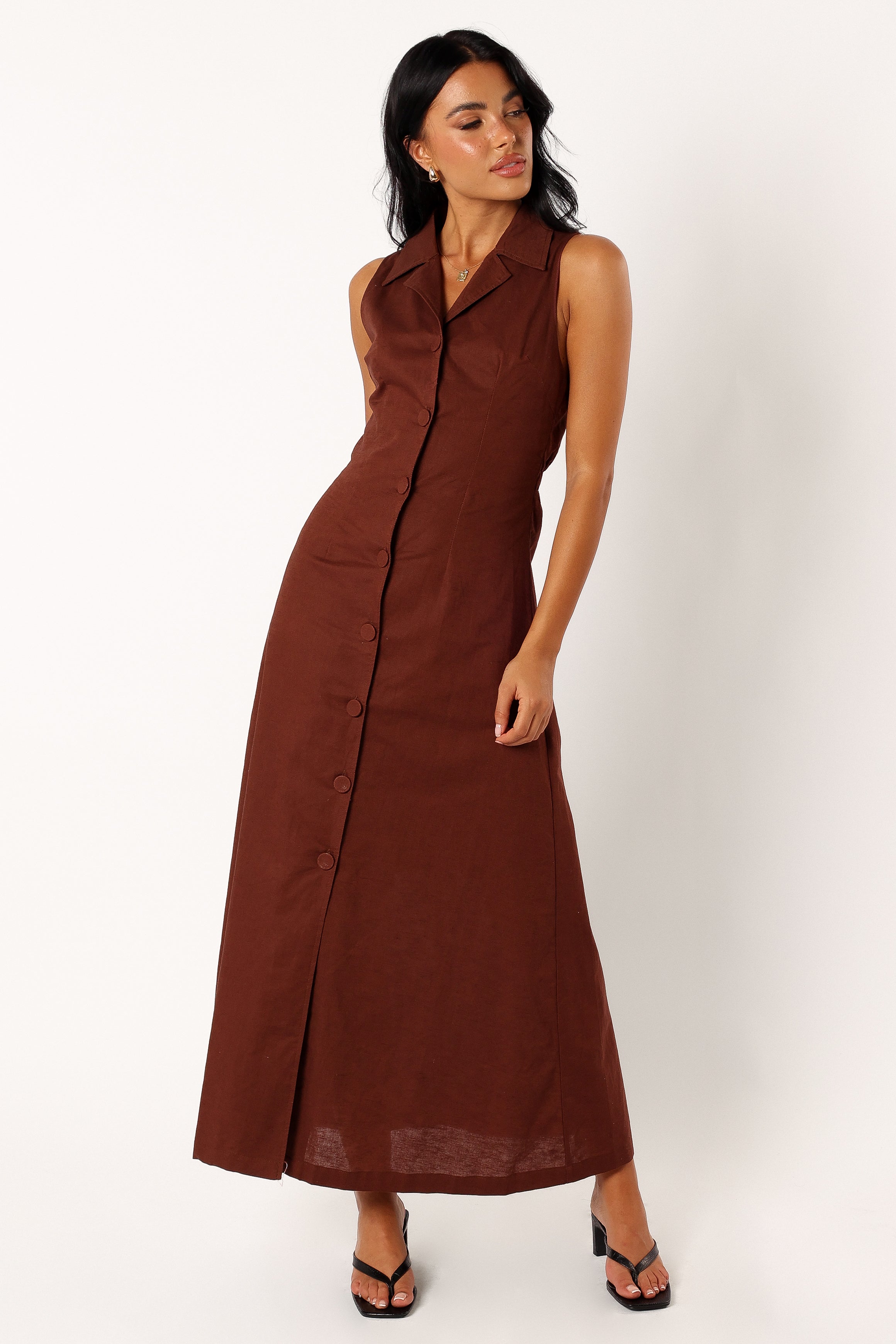 DRESSES @Galia Midi Dress - Chocolate