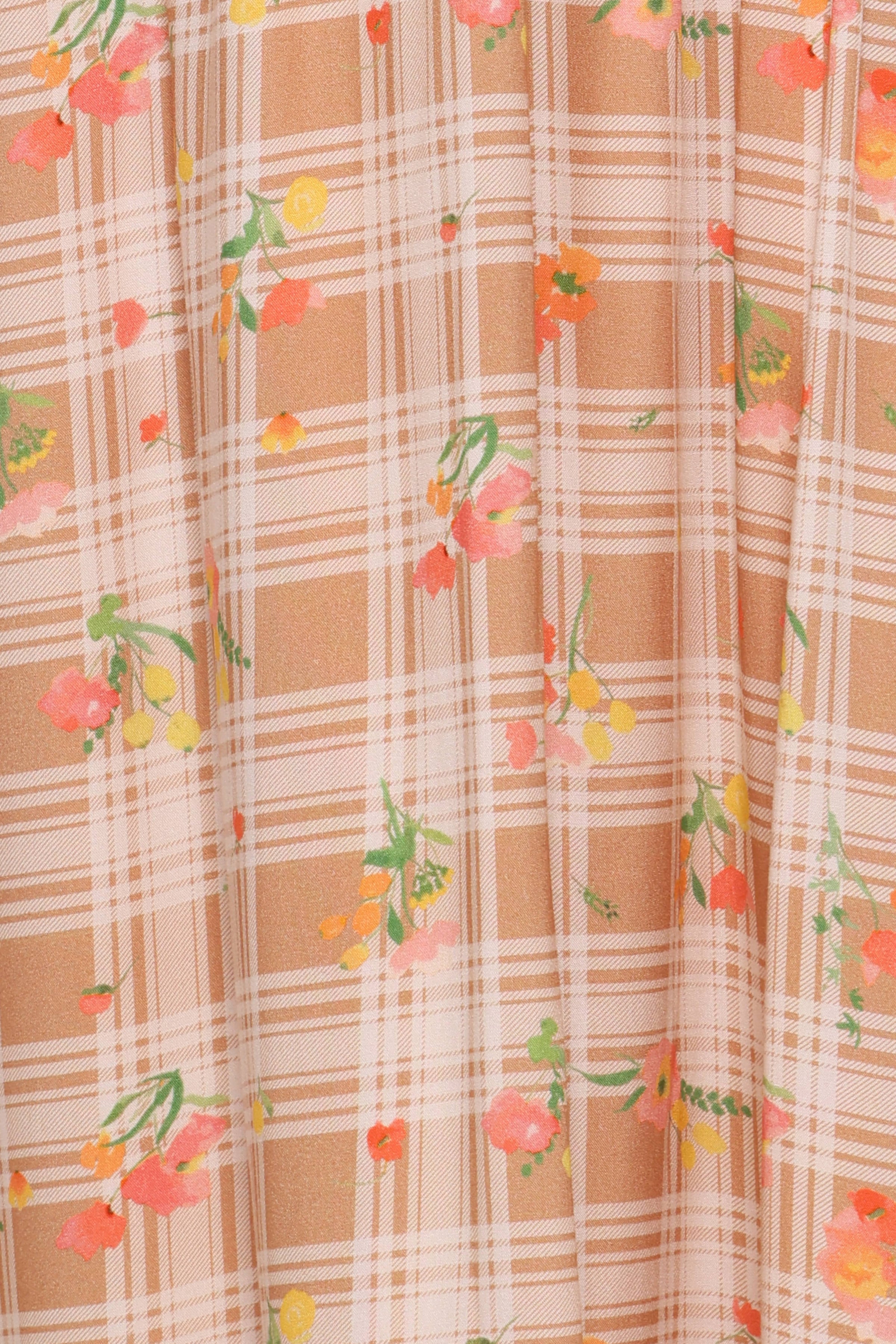 DRESSES Gemini Halterneck Maxi Dress - Yellow Floral Gingham