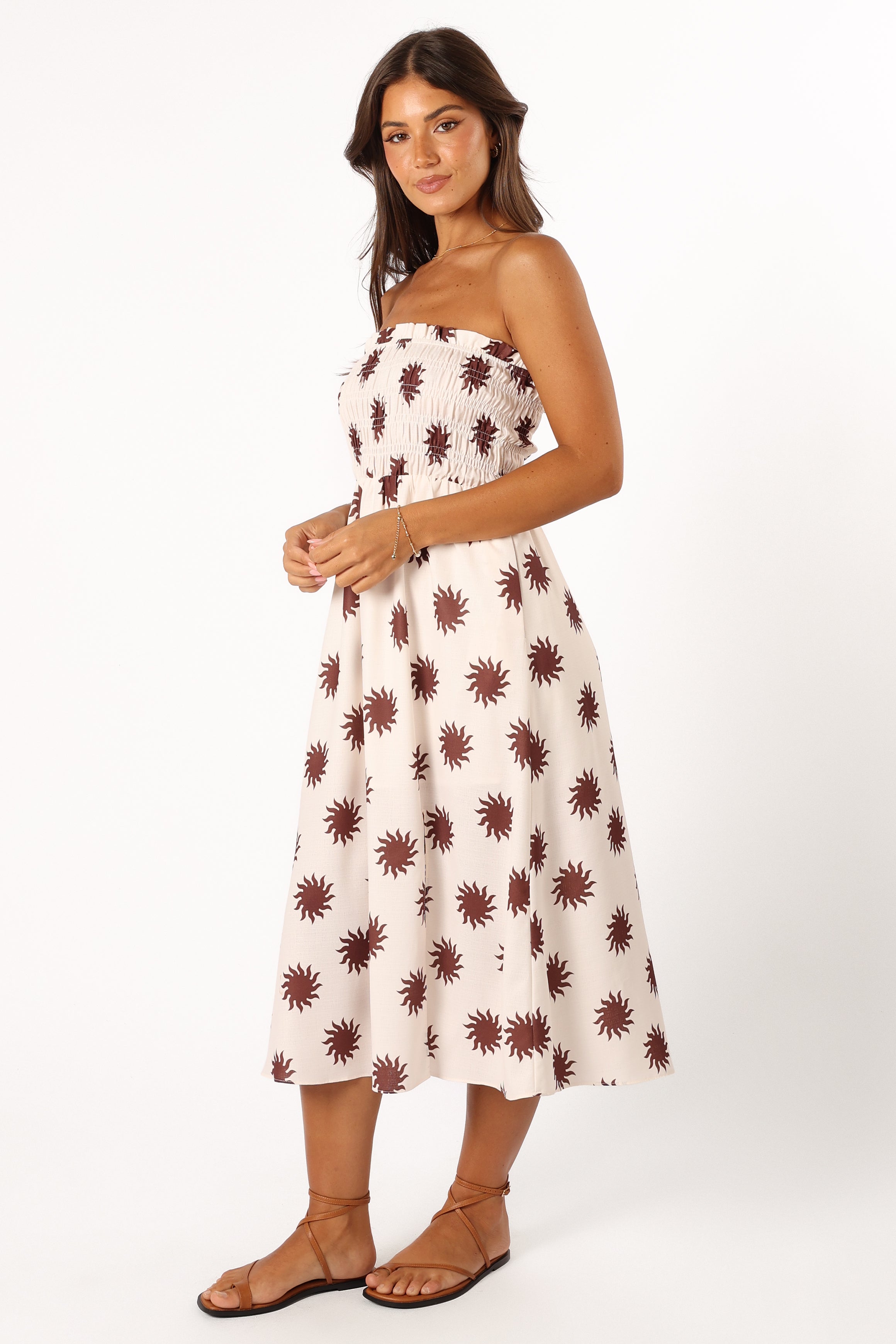 DRESSES @Gene Strapless Midi Dress - Cream (Hold for Sundial)