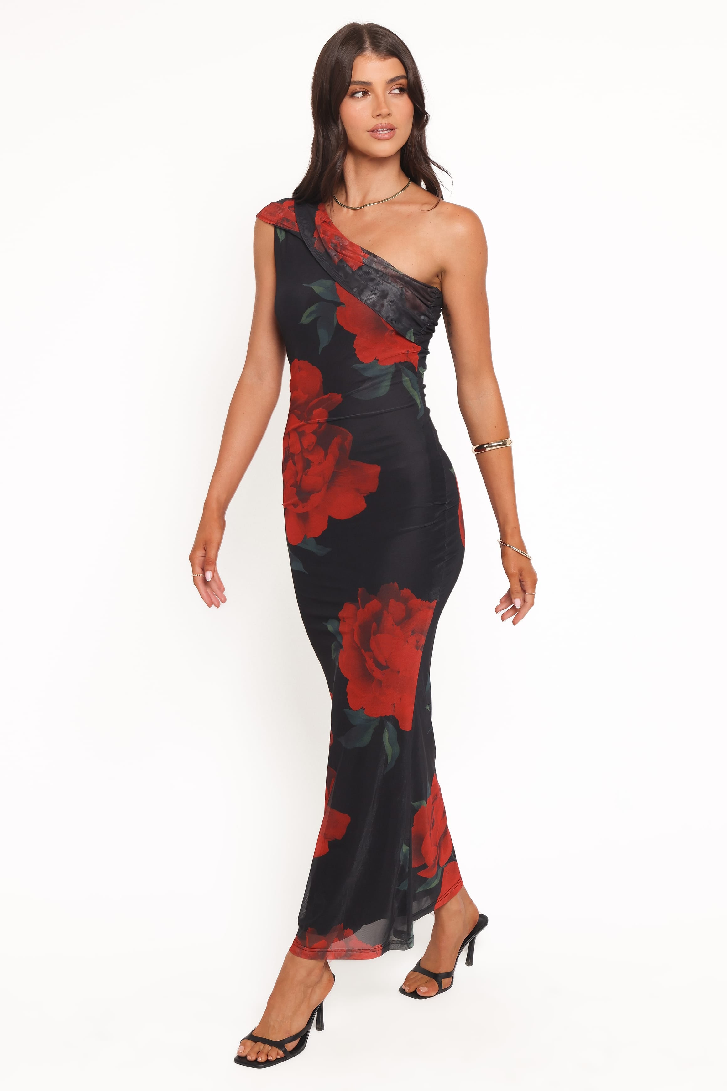 DRESSES Gerri Off Shoulder Maxi Dress - Black Floral