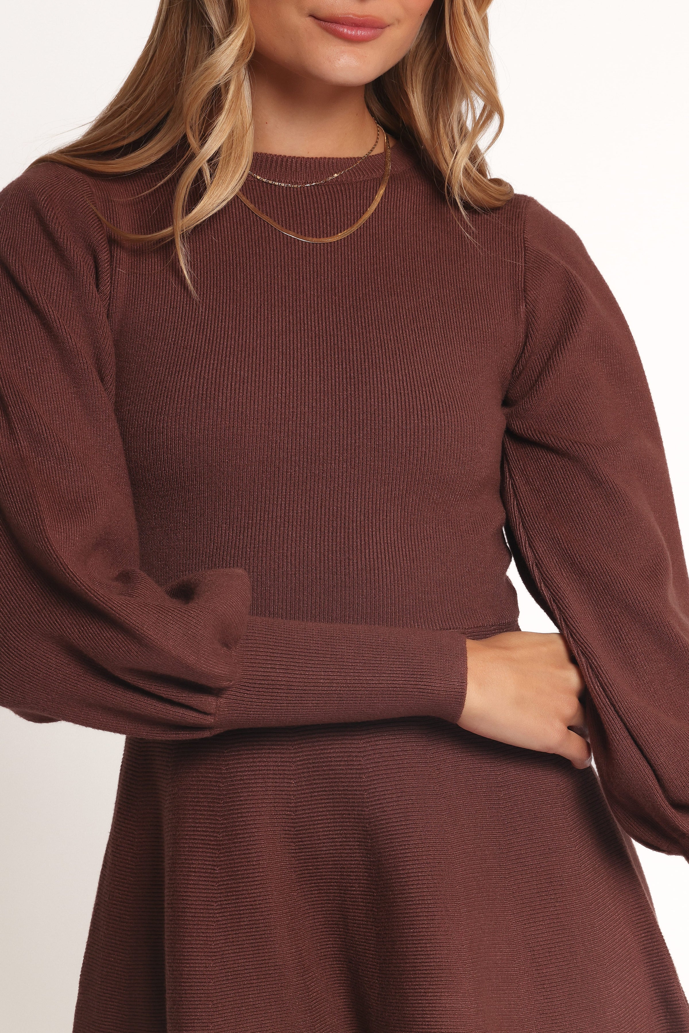 DRESSES Gigi Long Sleeve Mini Dress - Brown