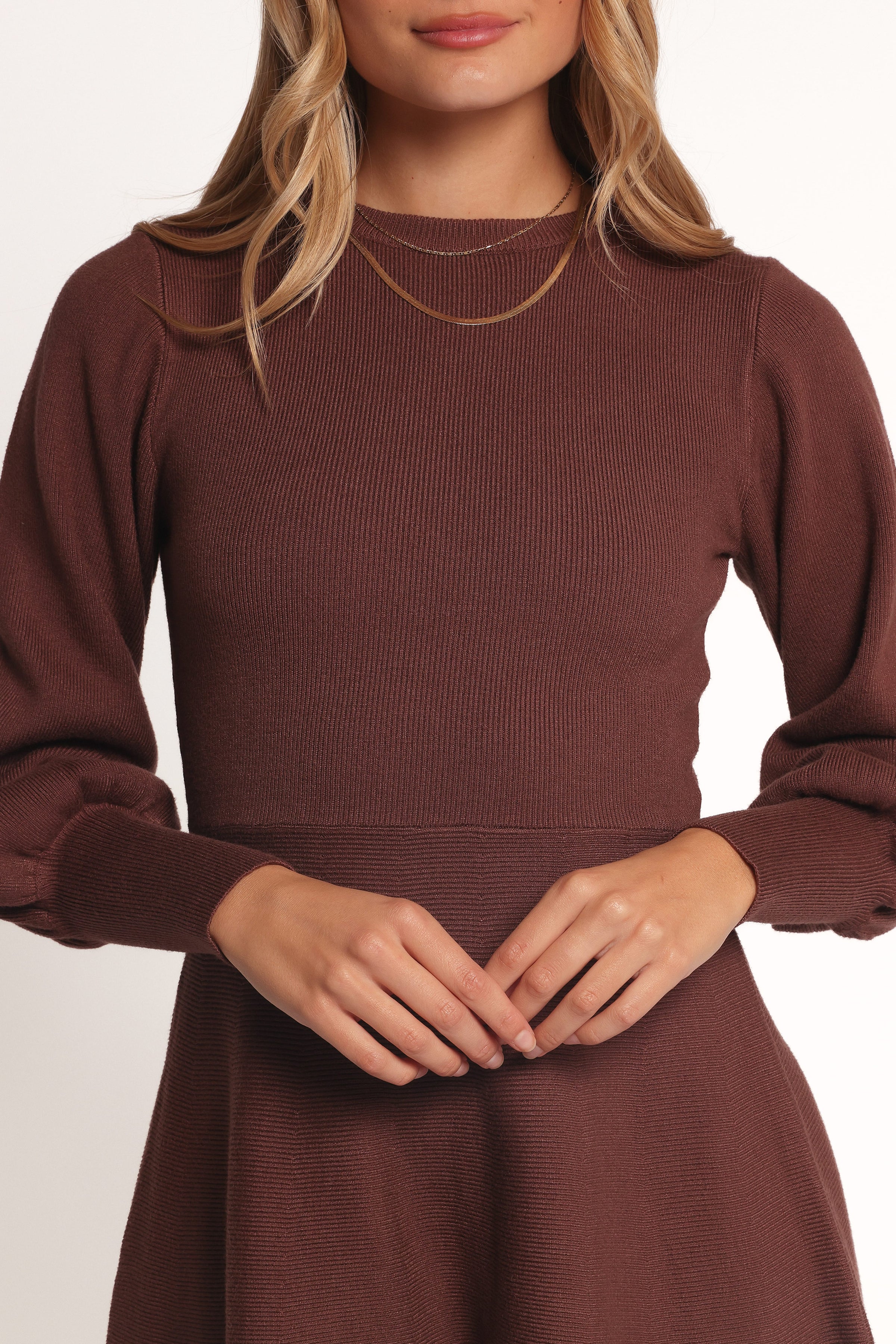 DRESSES Gigi Long Sleeve Mini Dress - Brown