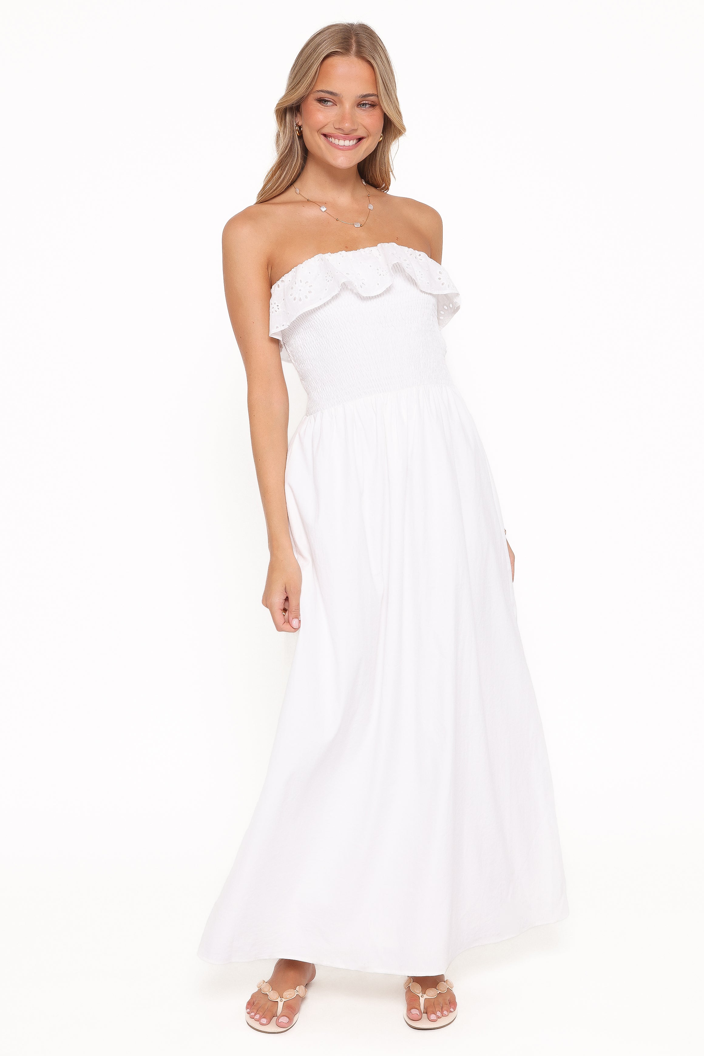 DRESSES Gilbert Strapless Maxi Dress - White