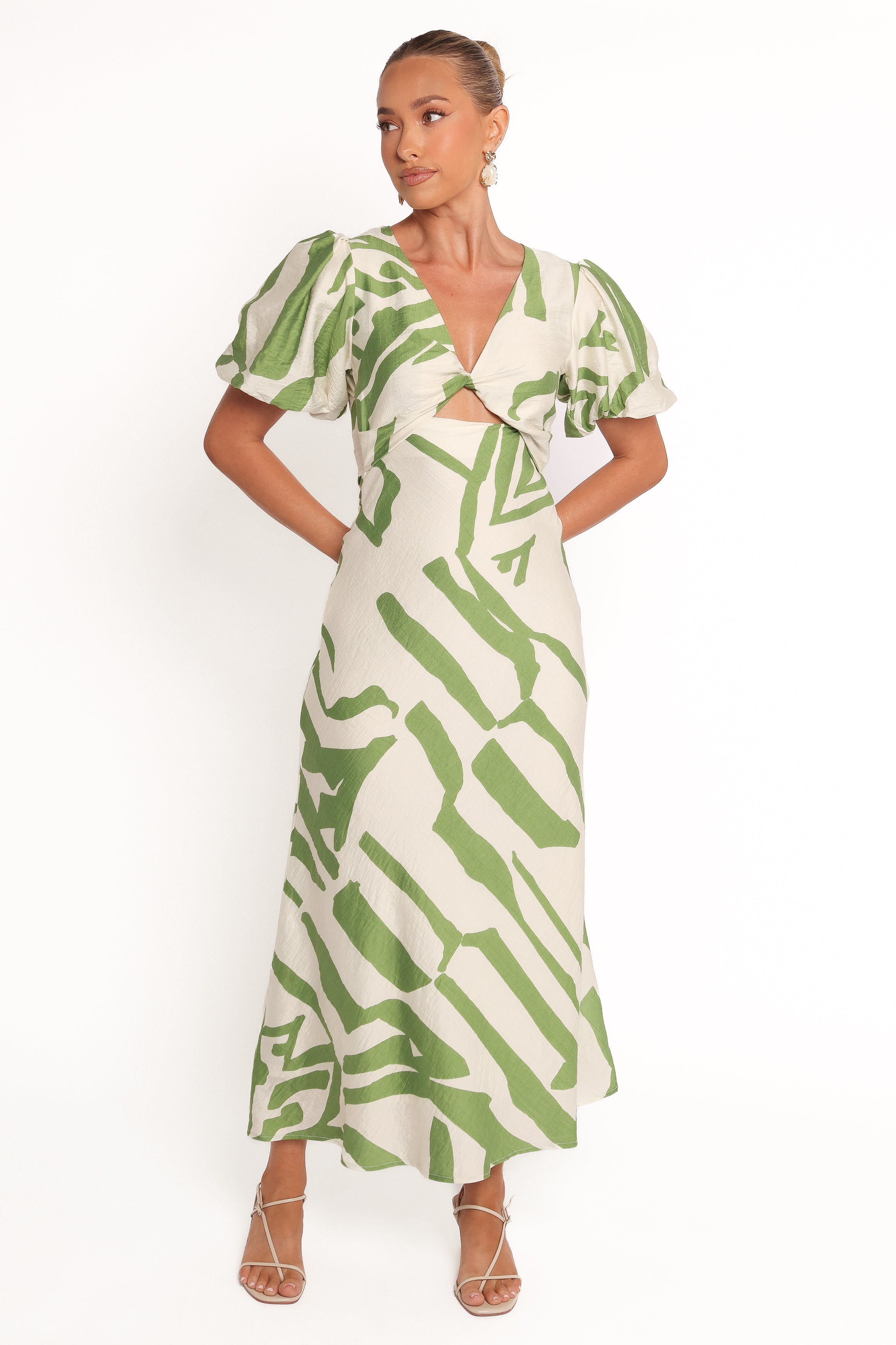 DRESSES Ginevra Maxi Dress - Cream/Green