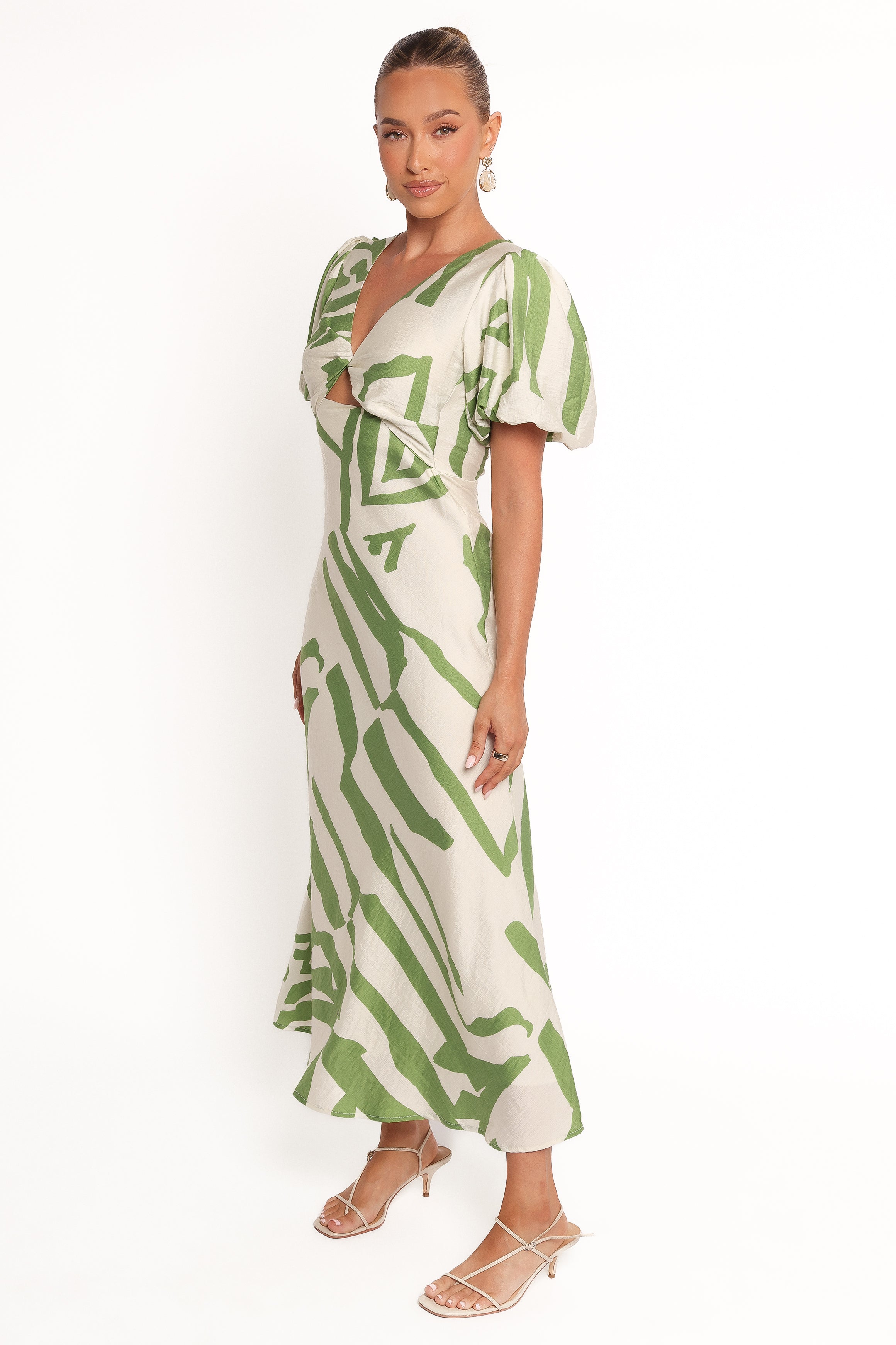 DRESSES Ginevra Maxi Dress - Cream/Green
