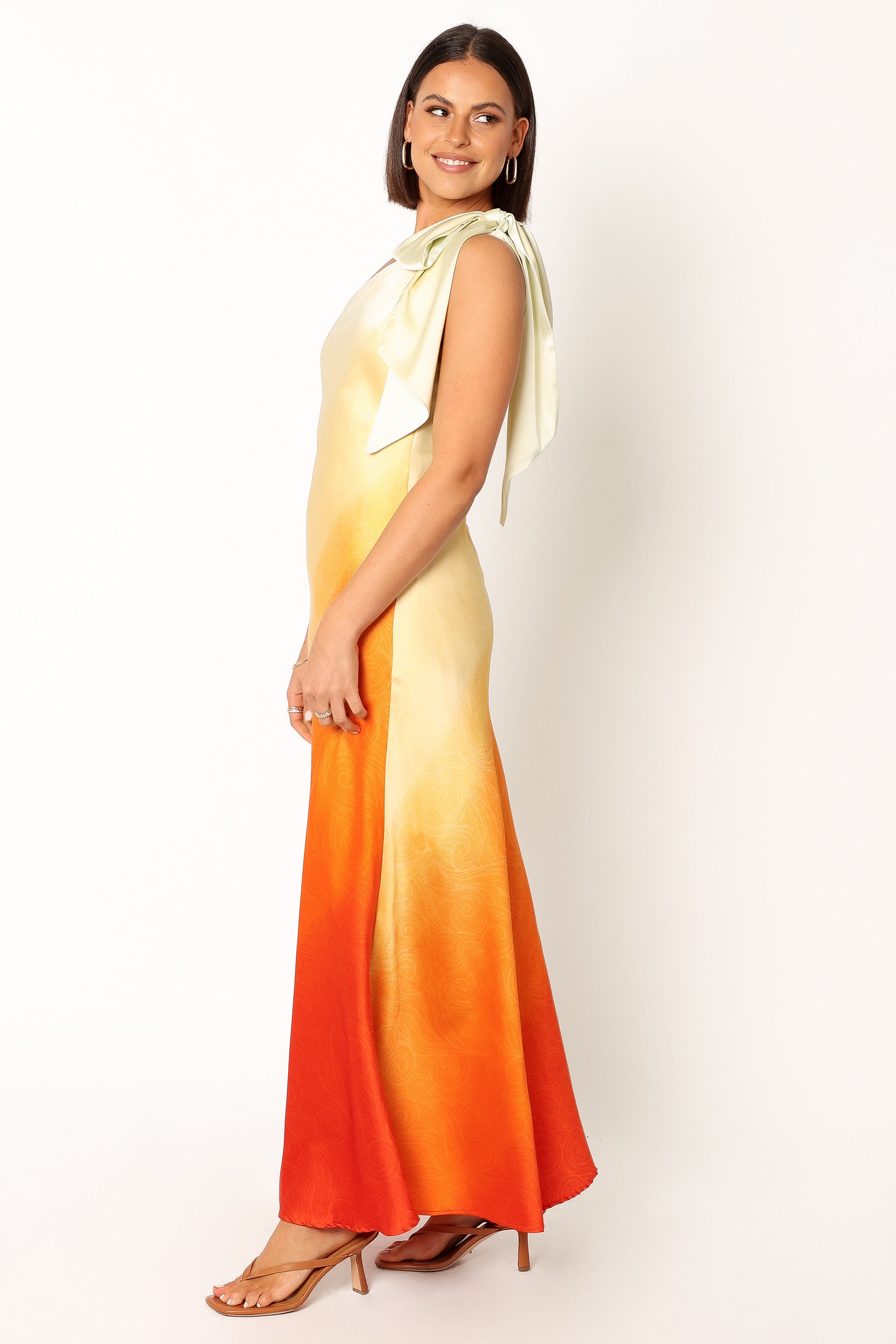 DRESSES @Glow One Shoulder Midi Dress - Sunset