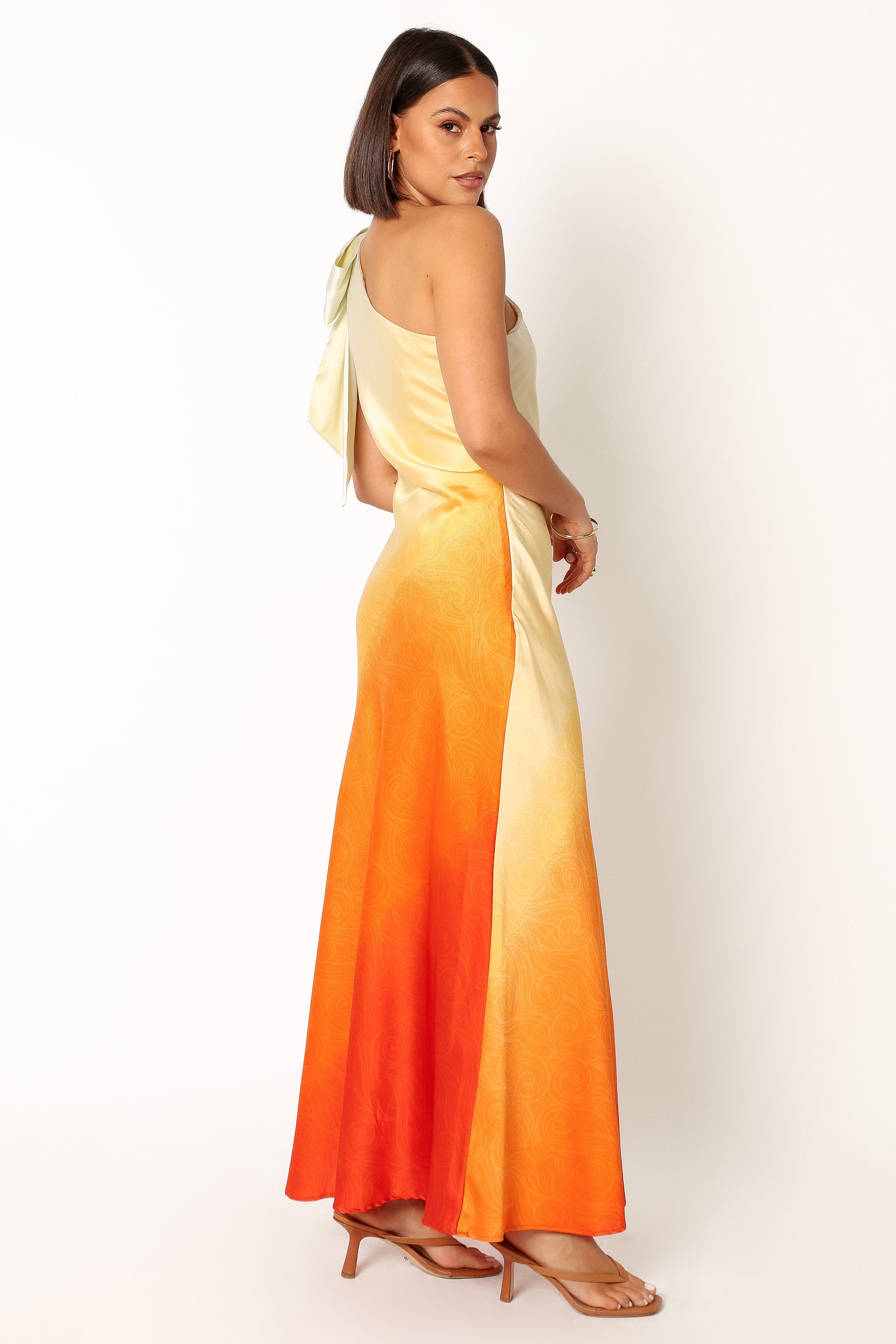 DRESSES @Glow One Shoulder Midi Dress - Sunset