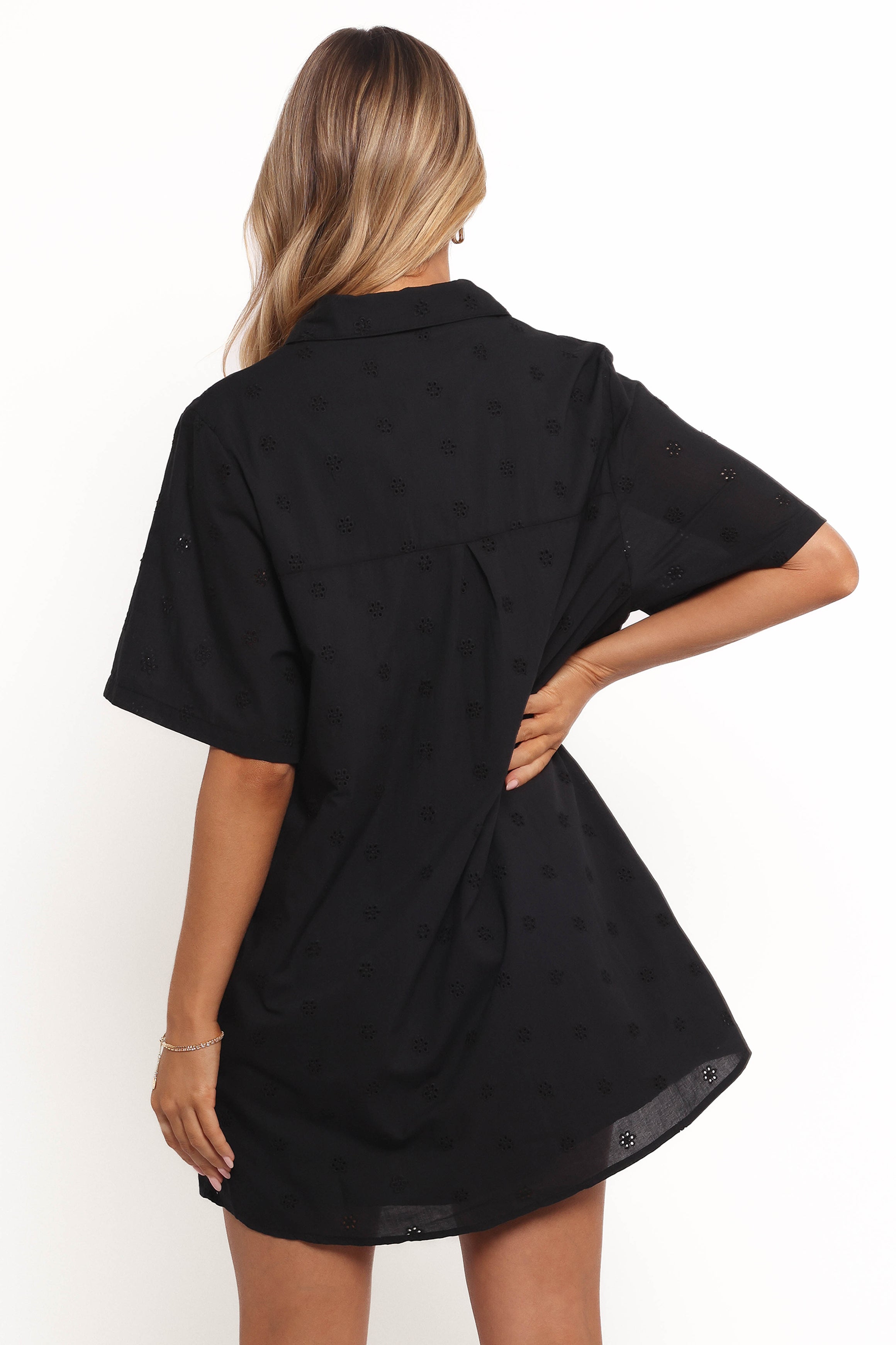 DRESSES Grady Collared Shirt Dress - Black