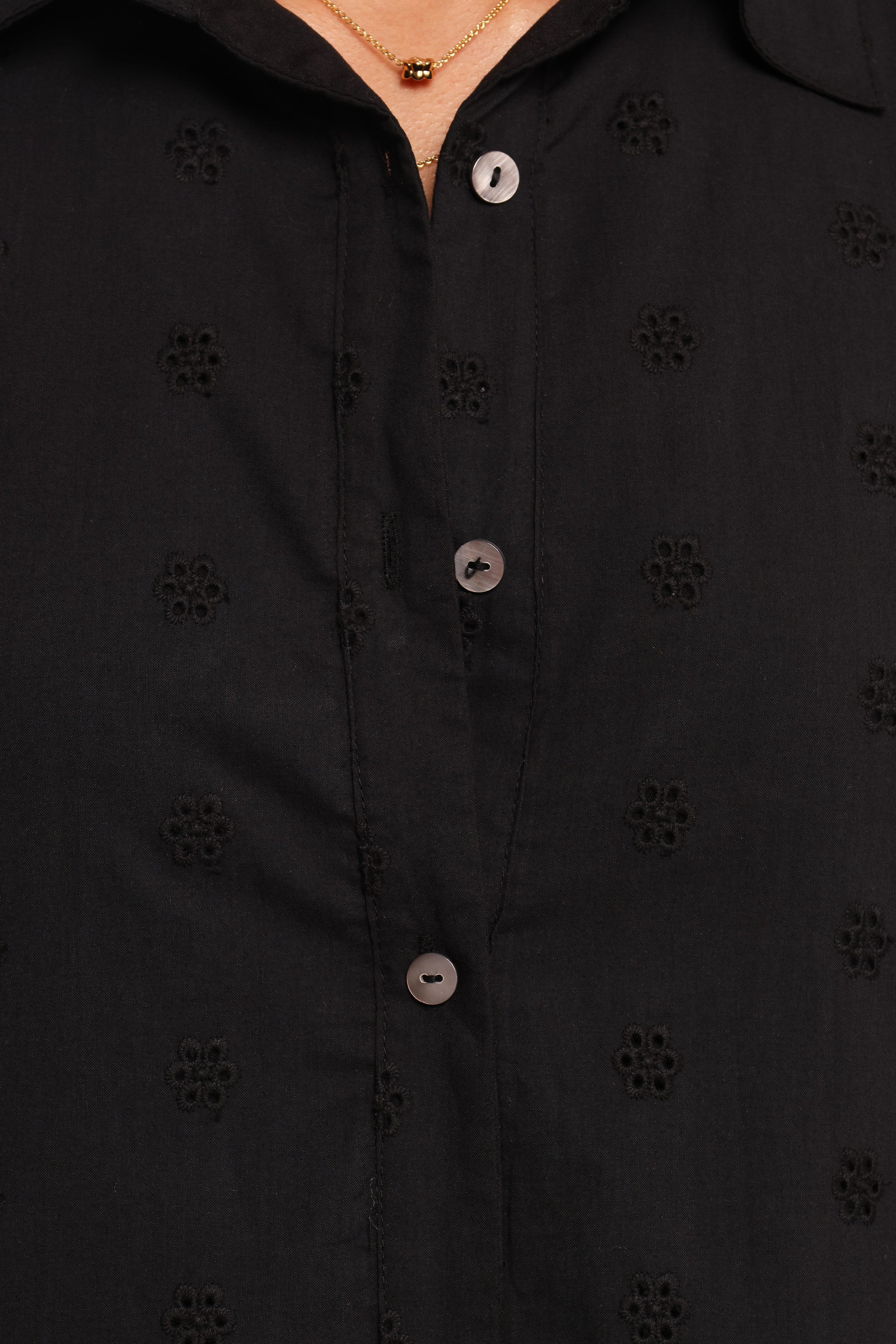 DRESSES Grady Collared Shirt Dress - Black