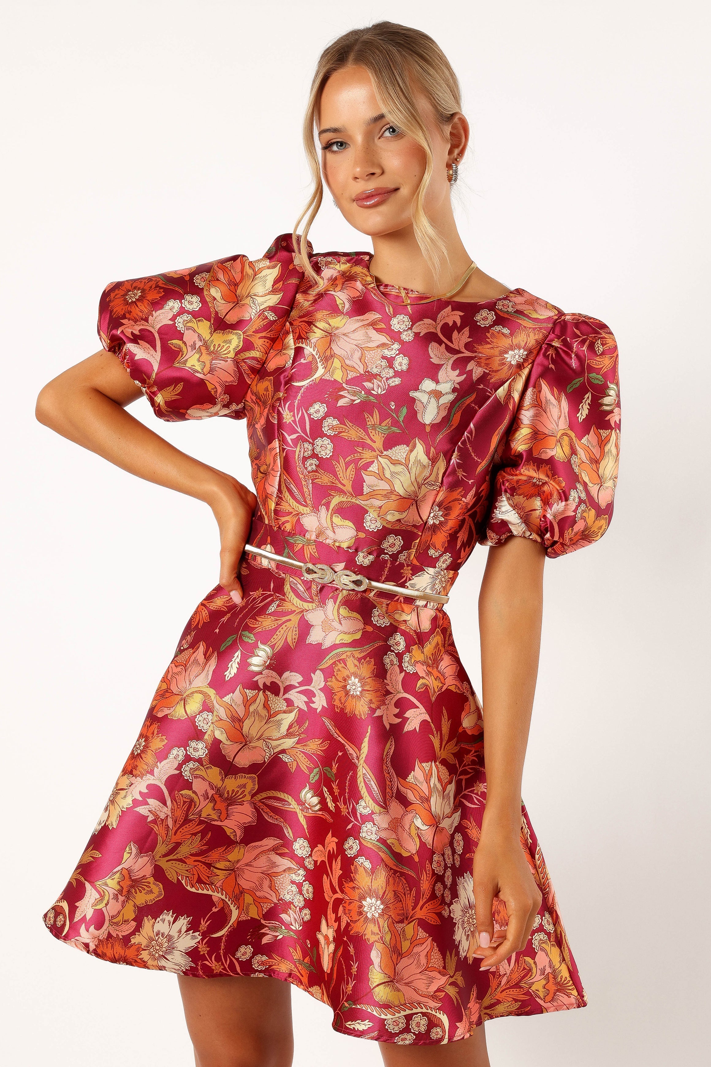 DRESSES @Grea Long Sleeve Mini Dress - Ruby Floral