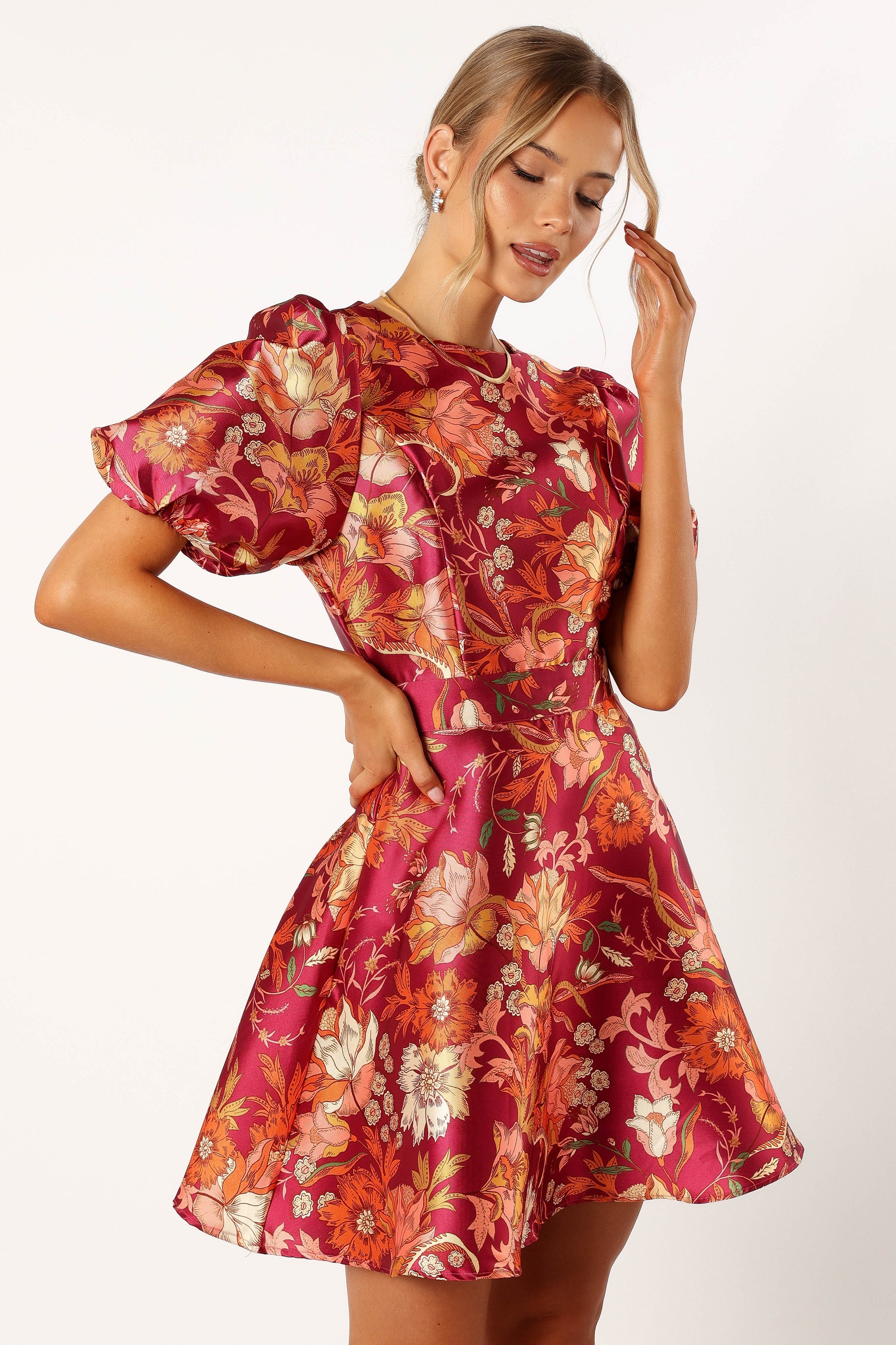 DRESSES @Grea Long Sleeve Mini Dress - Ruby Floral