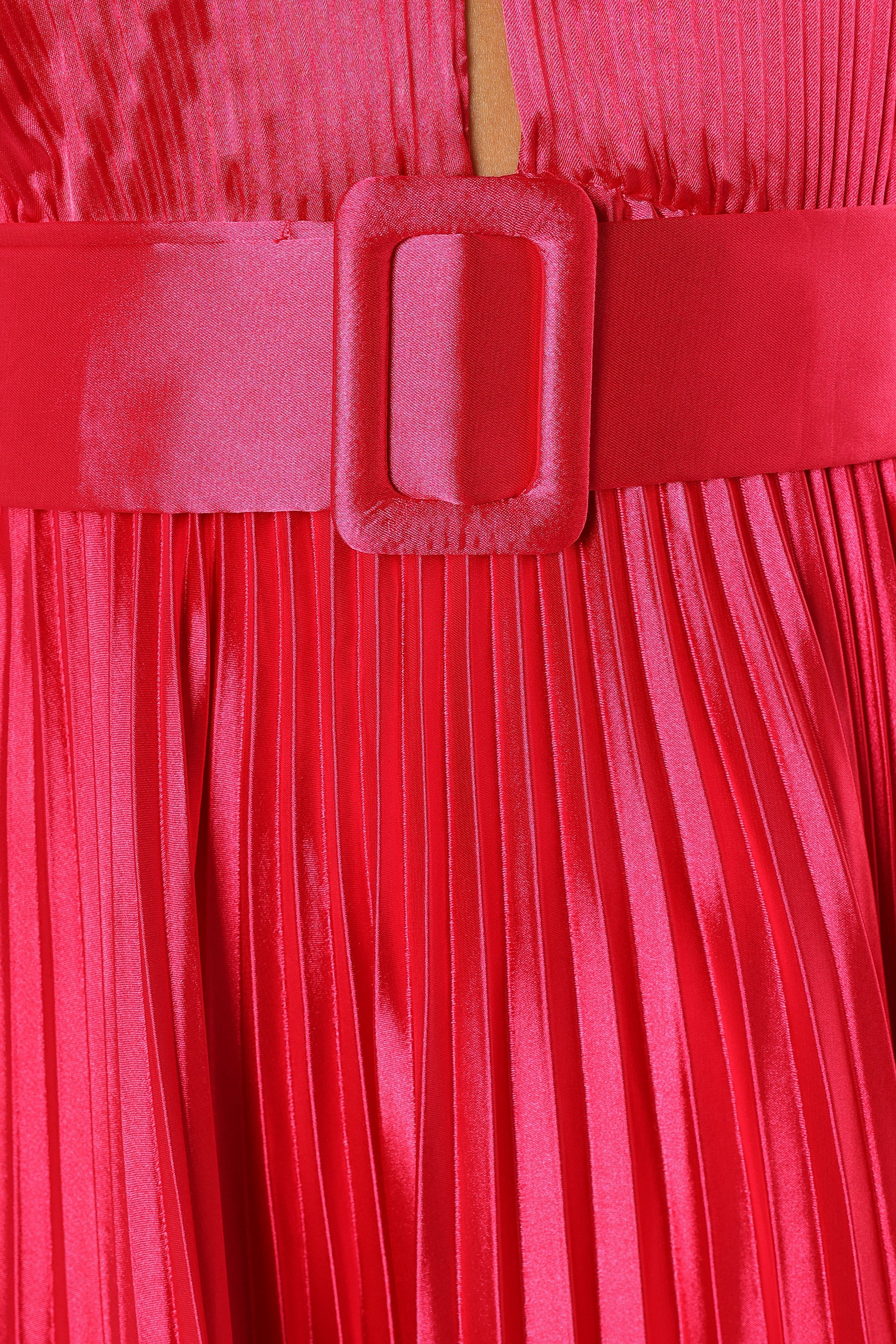 DRESSES @Greta Halterneck Maxi Dress - Magenta