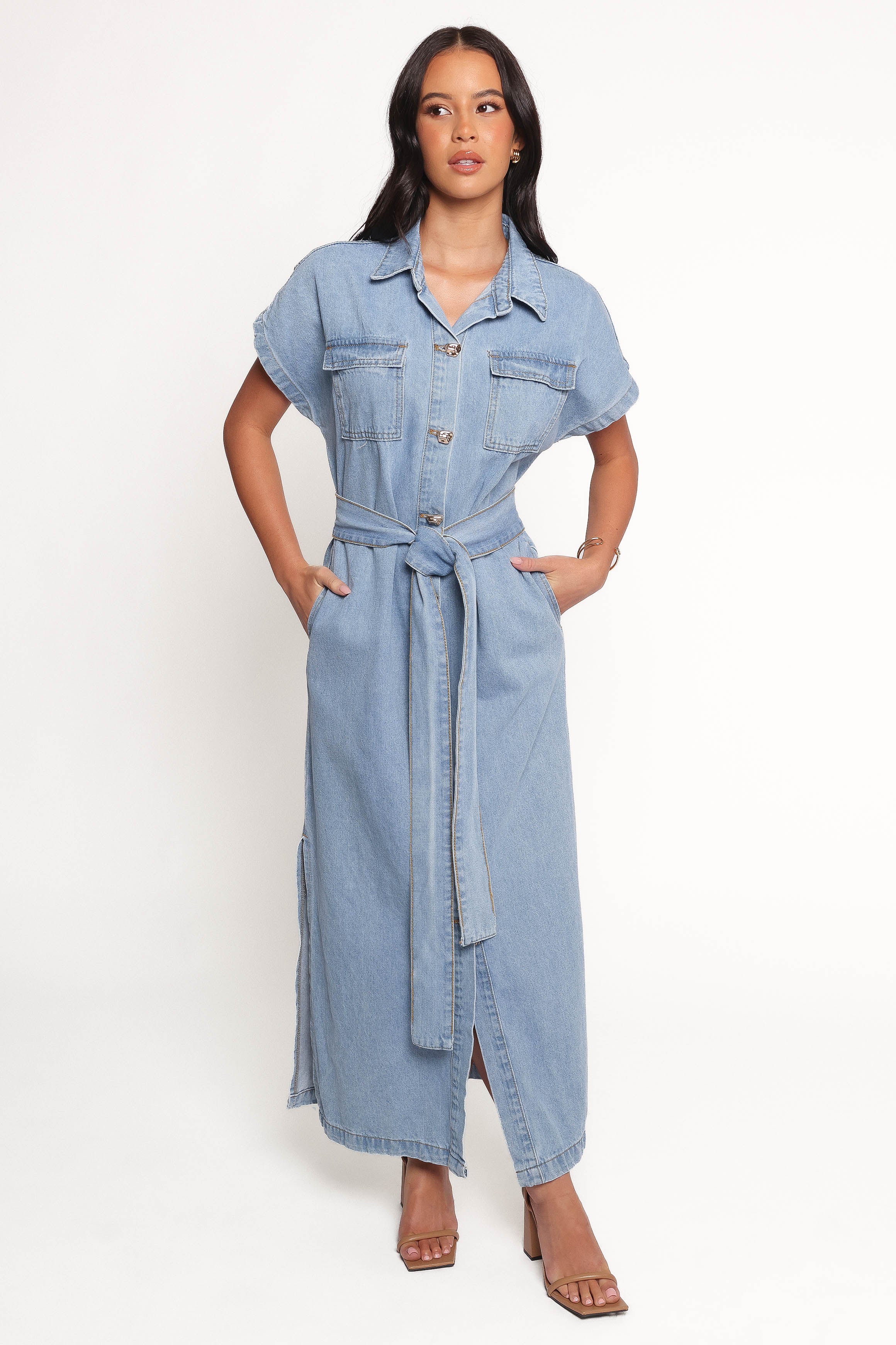 DRESSES Griffin Shirt Maxi Dress - Denim