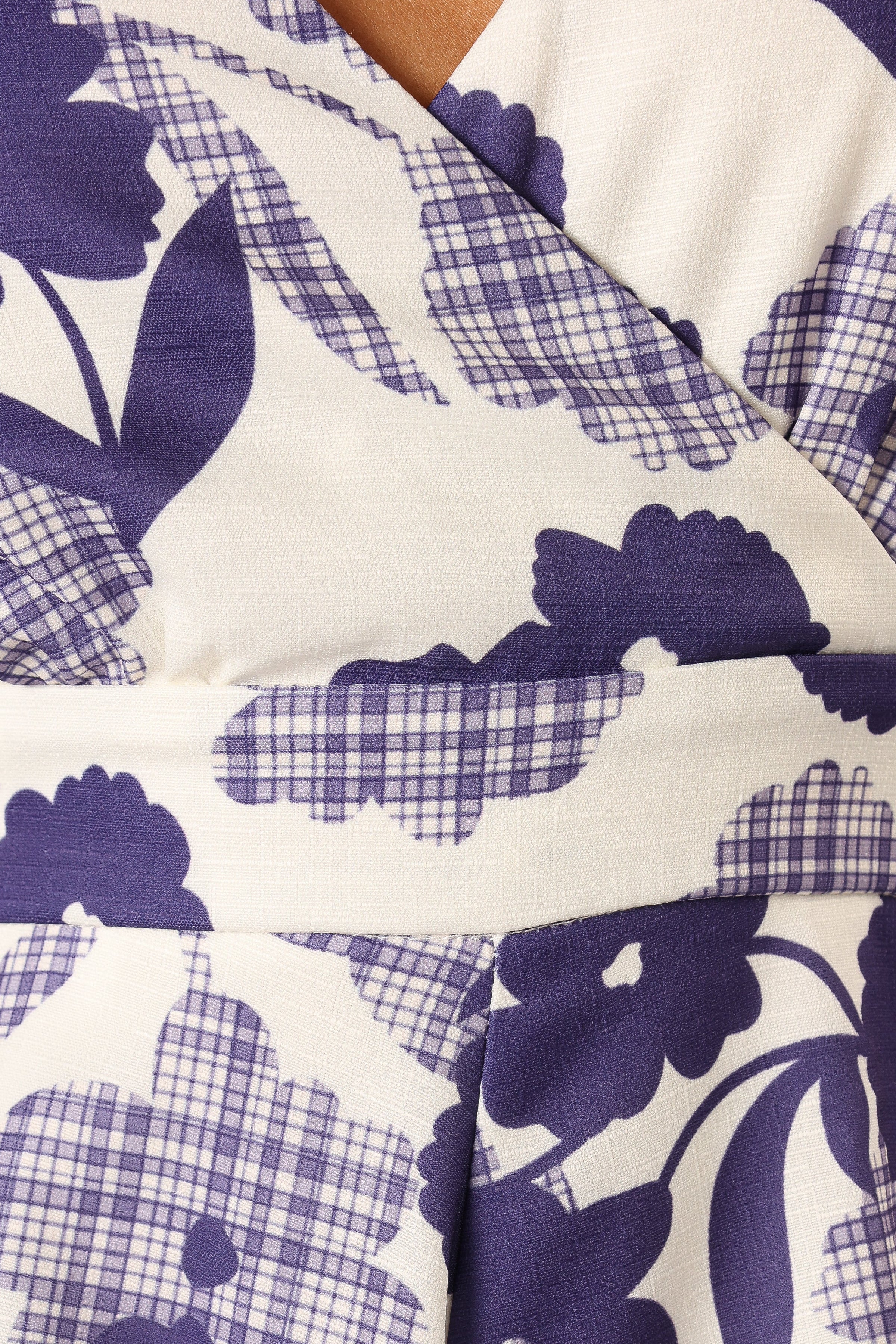 DRESSES @Haider Tiered playsuit- Navy Cream