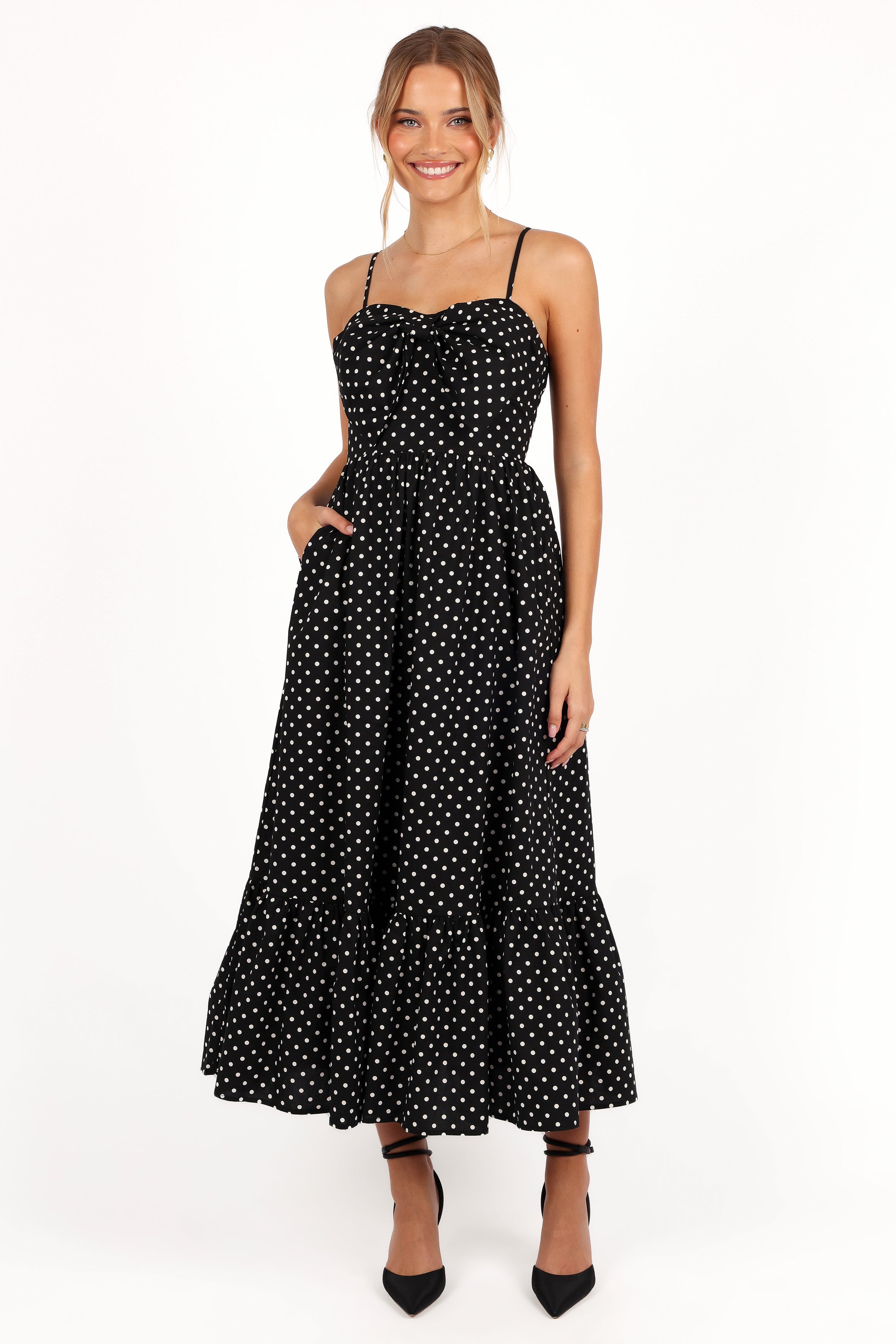 DRESSES Hailee Maxi Dress - Black Polka Dot