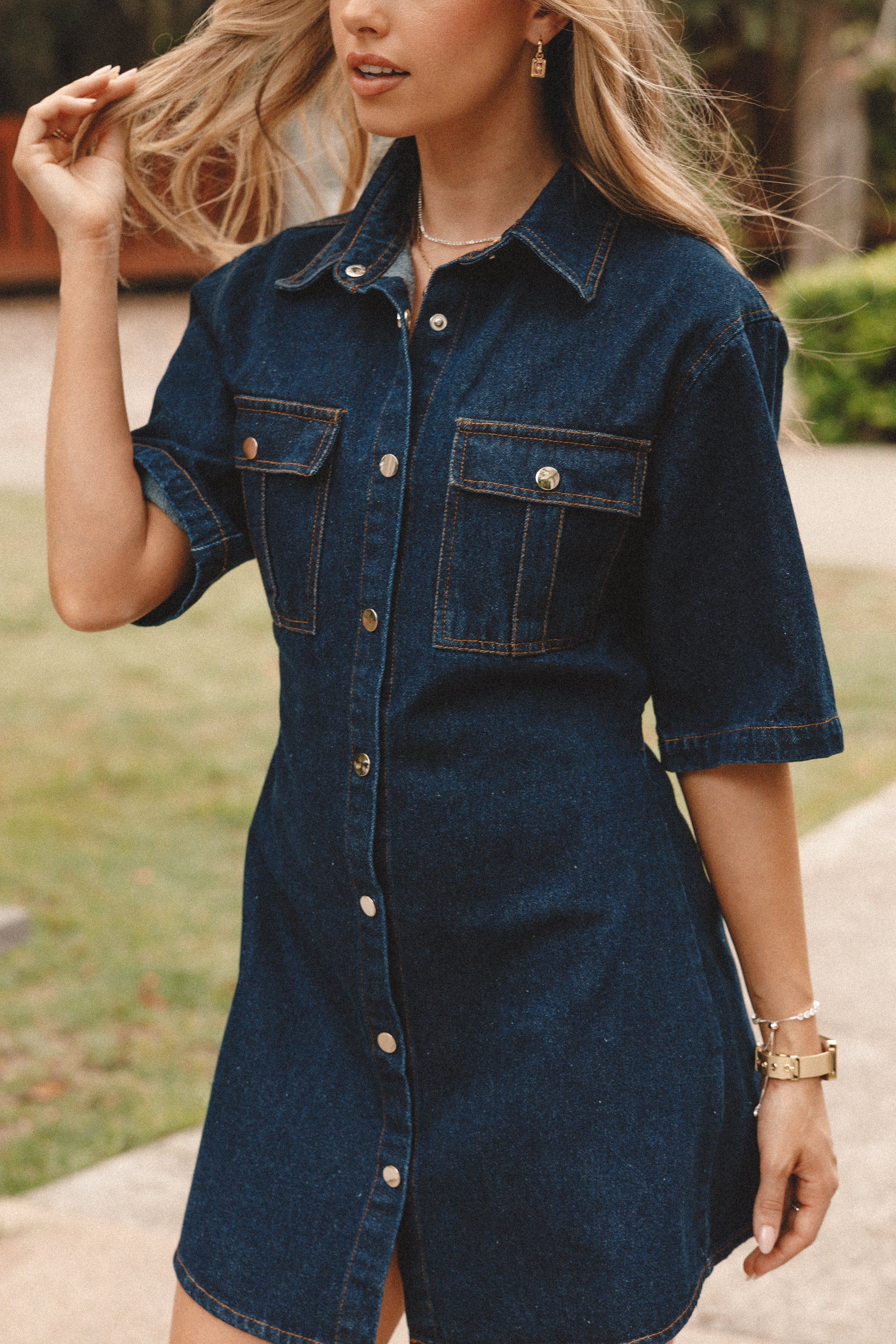 DRESSES Hailey Denim Mini Dress - Dark Denim