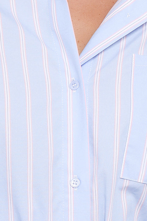 DRESSES Harlan Long Sleeve Midi Dress - Blue Pink Stripe