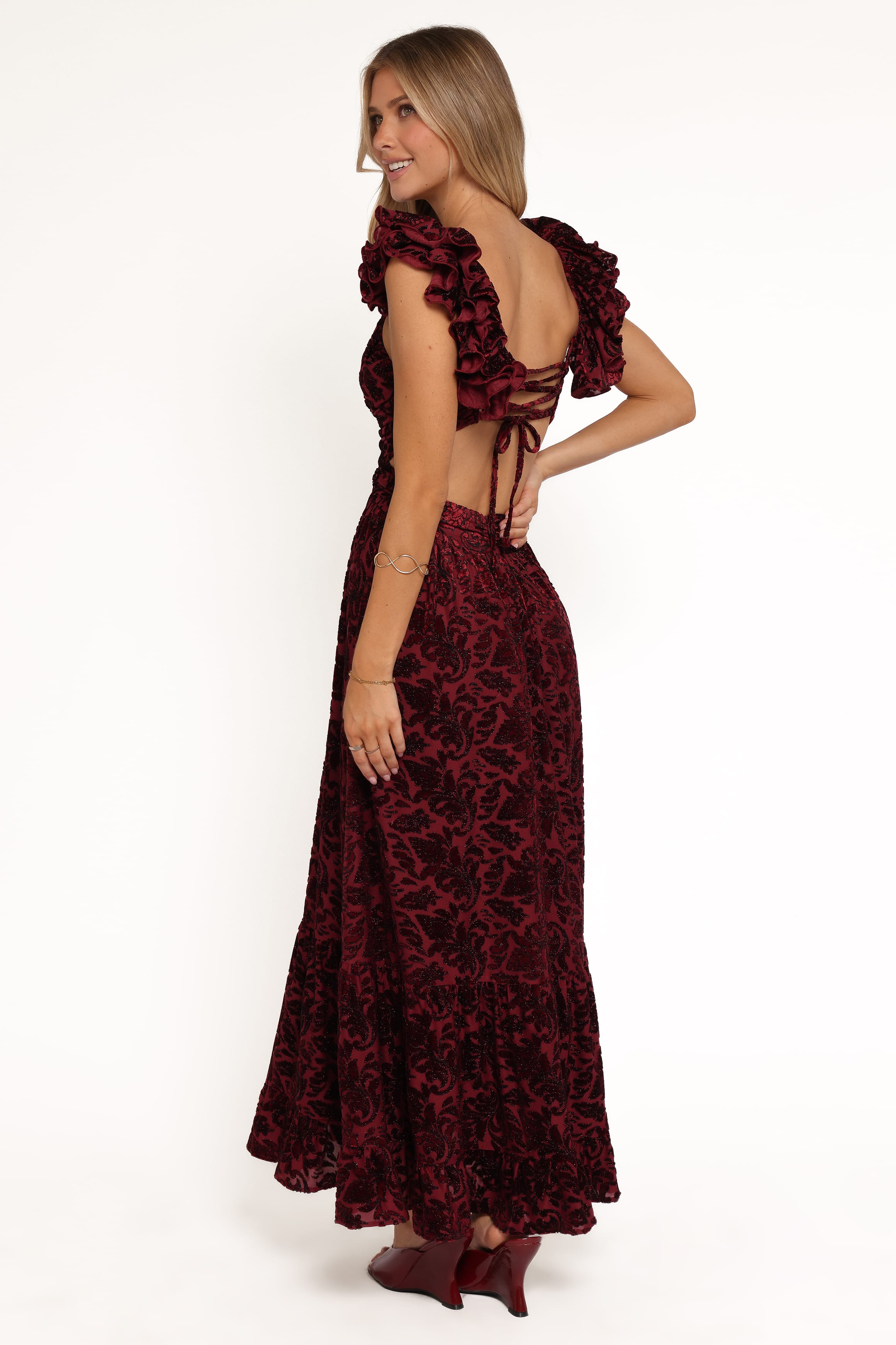 DRESSES Harmony Maxi Dress - Burgundy Metallic Floral