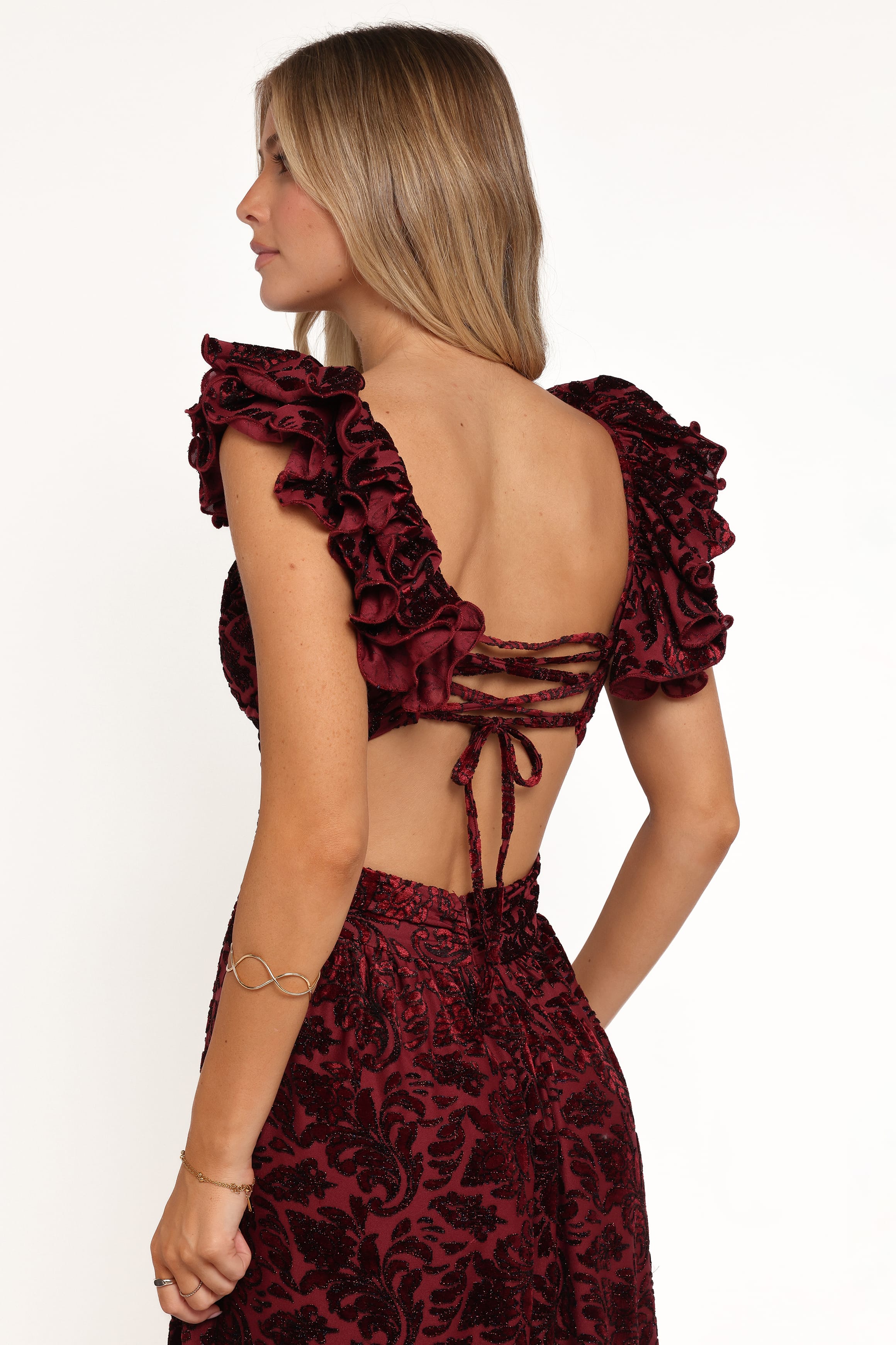 DRESSES Harmony Maxi Dress - Burgundy Metallic Floral
