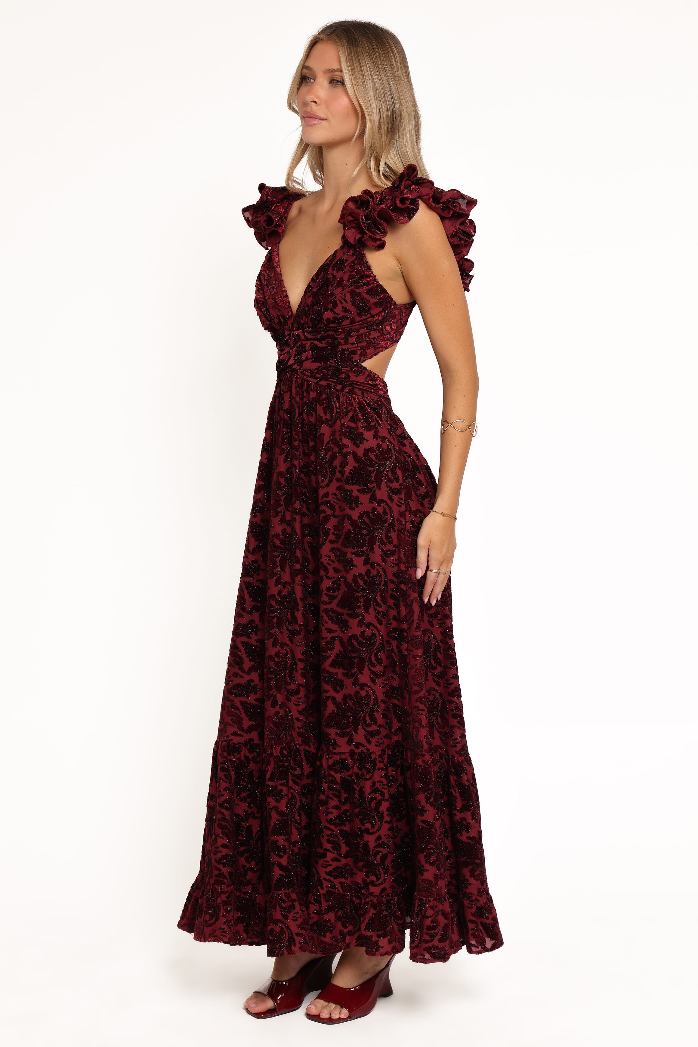 DRESSES Harmony Maxi Dress - Burgundy Metallic Floral