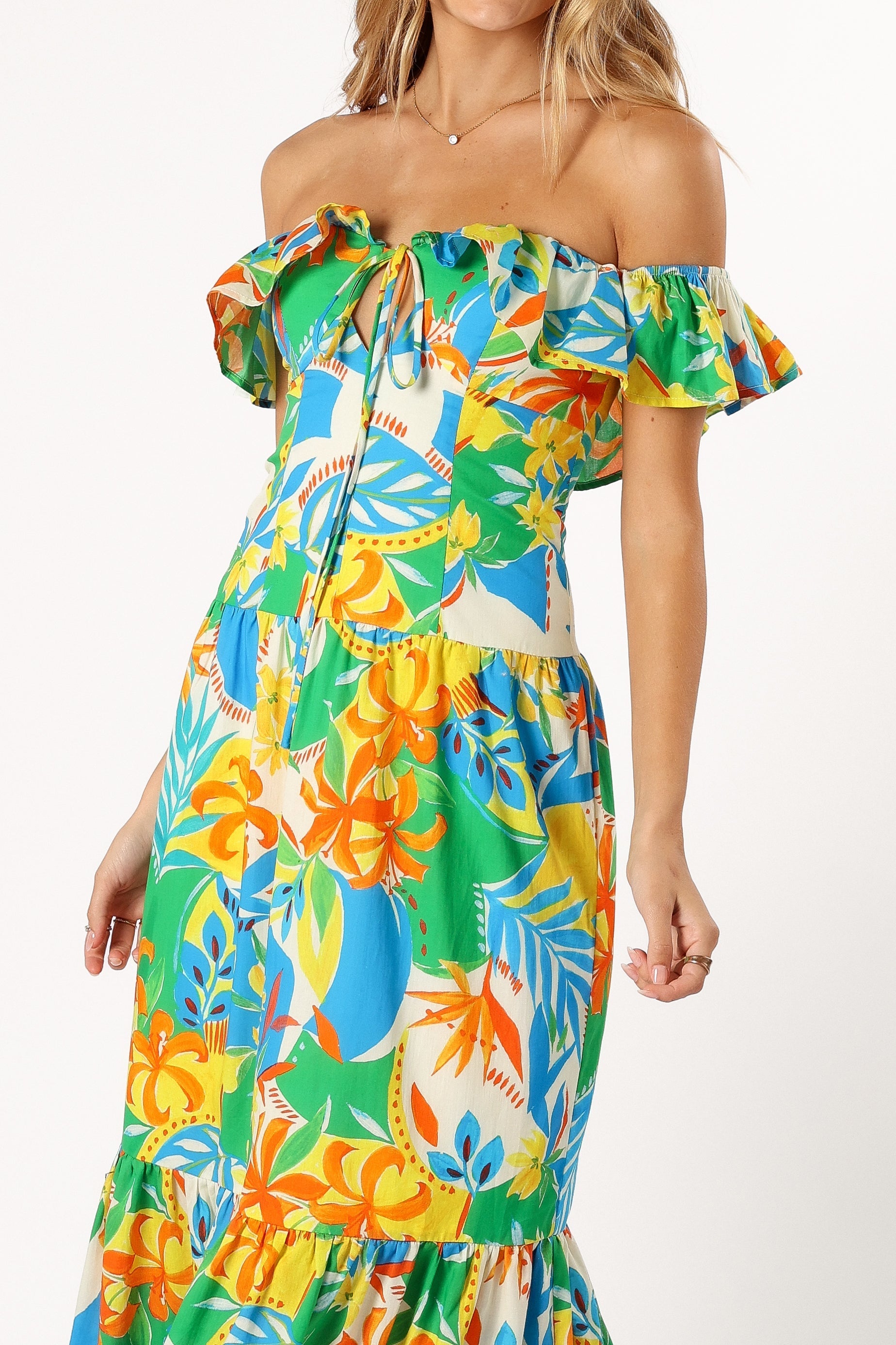 DRESSES Harriet Off Shoulder Maxi Dress - Malta Print