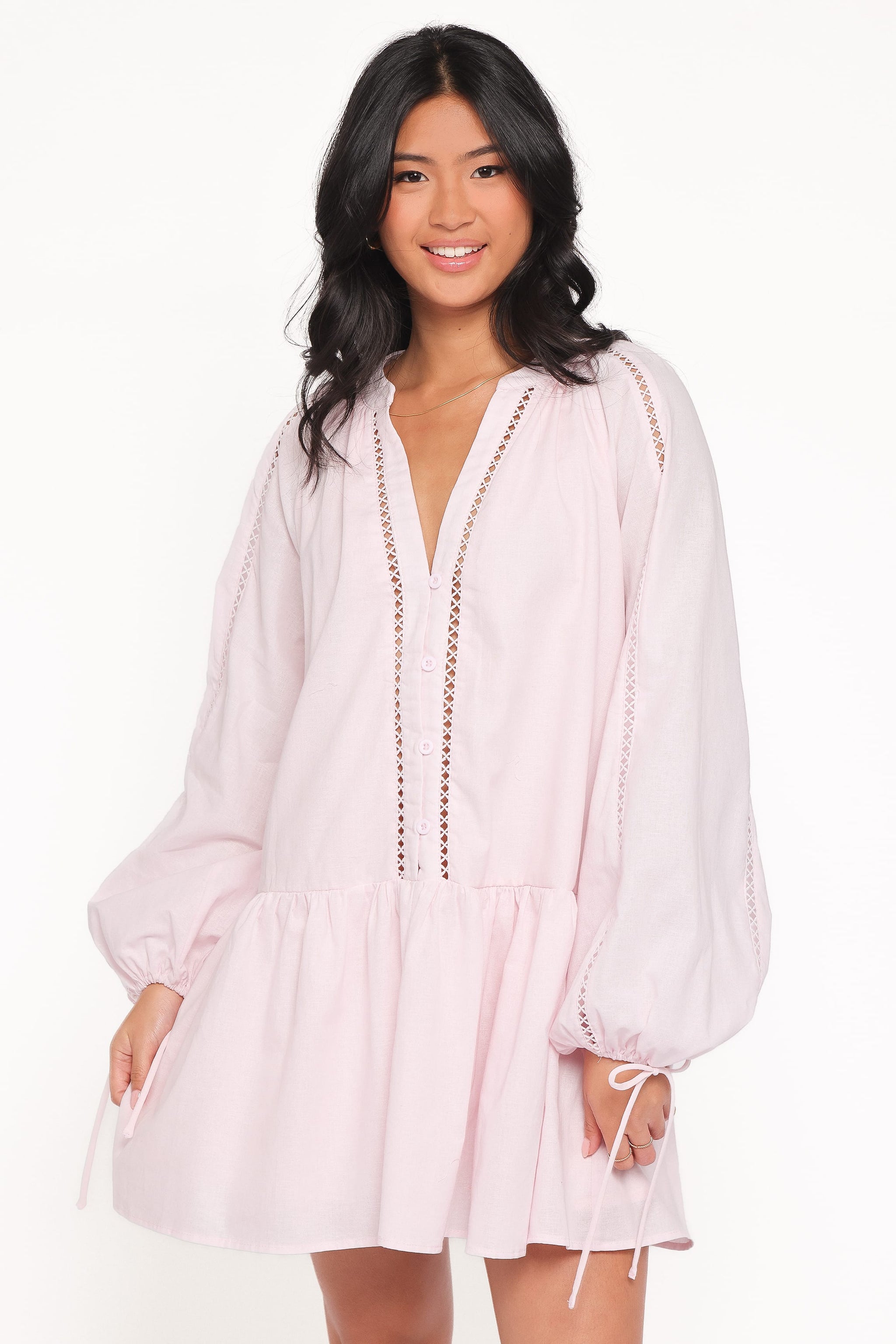 Hart Long Sleeve Mini Dress Pink Petal & Pup — free download