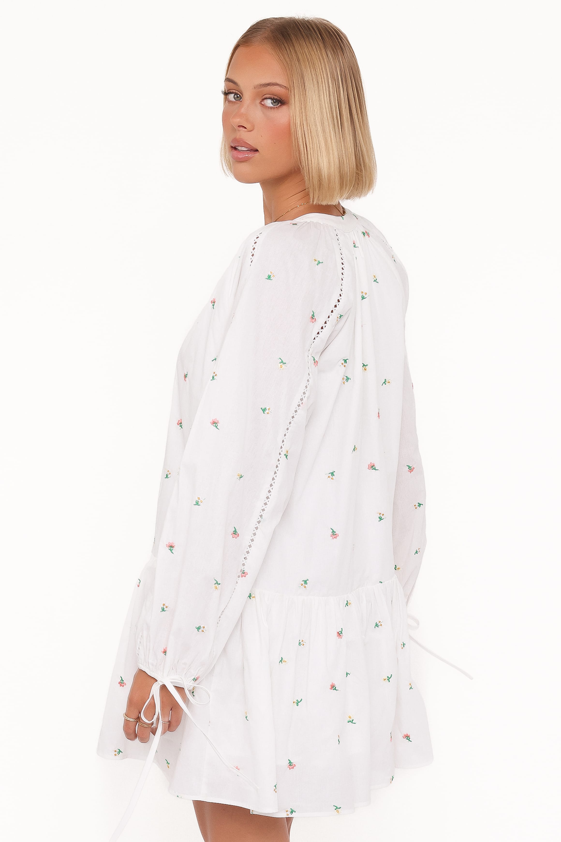 DRESSES Hart Long Sleeve Mini Dress - White Floral
