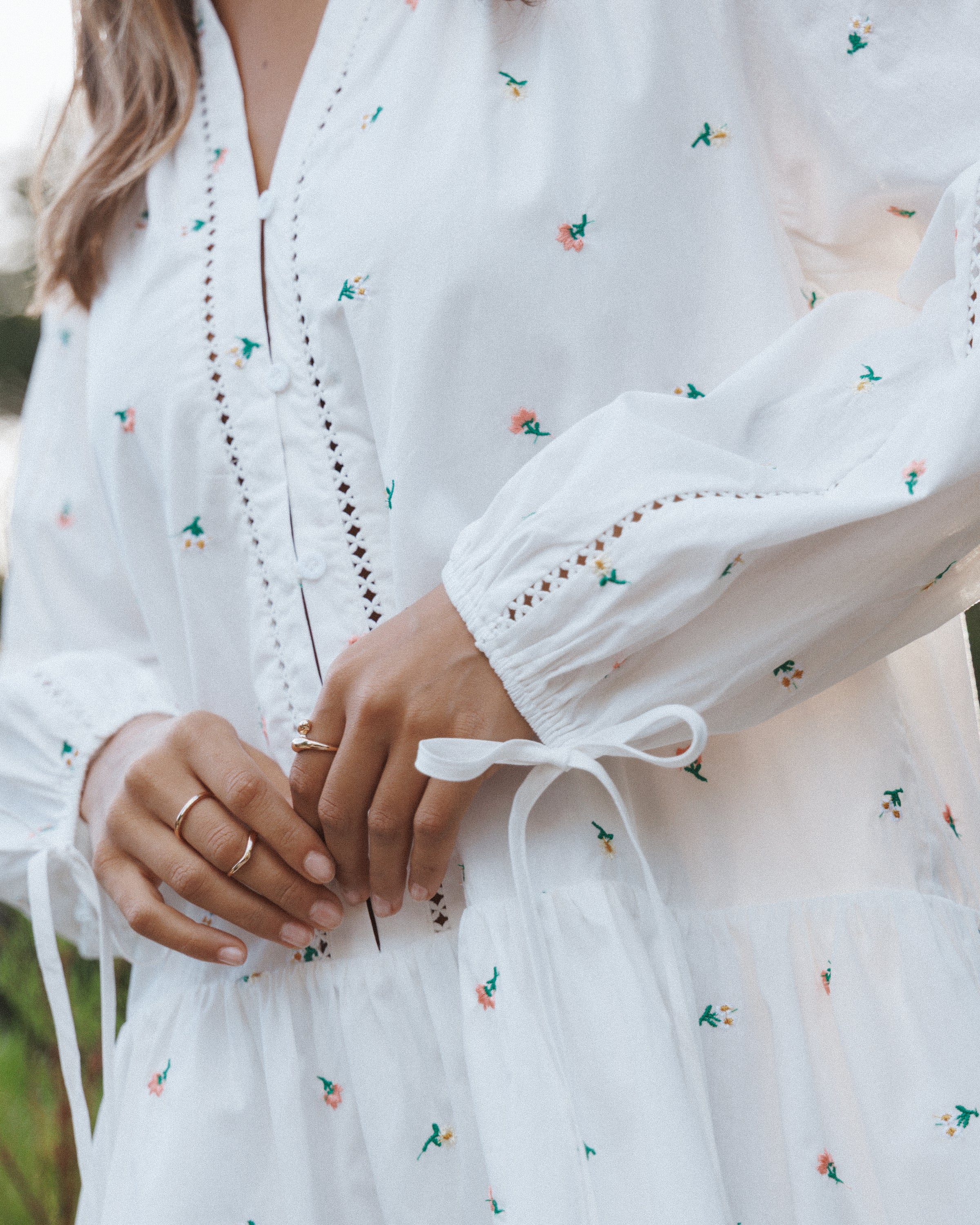 DRESSES Hart Long Sleeve Mini Dress - White Floral