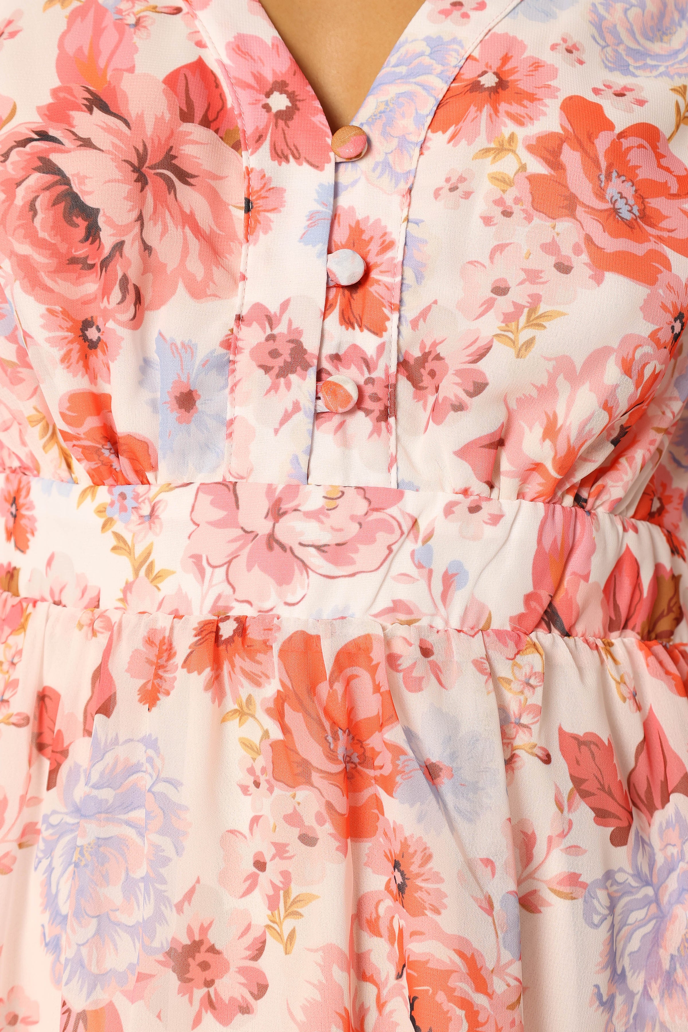 DRESSES @Hattie Longsleeve Mini Dress - Pink Floral