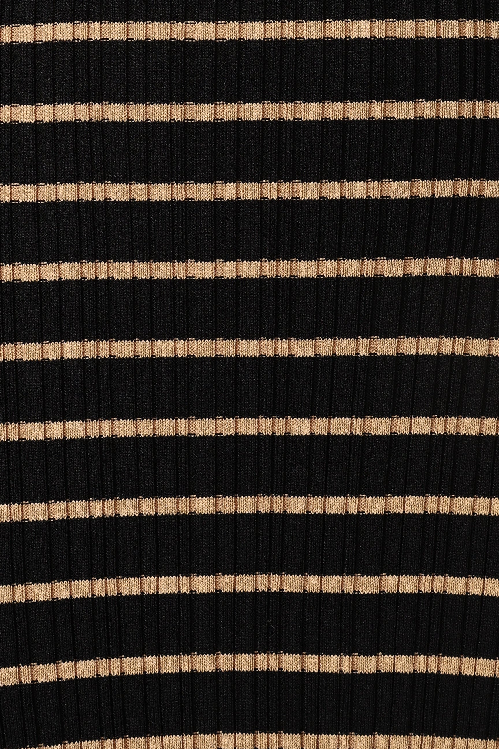 DRESSES @Henry Striped Midi Dress - Black Beige