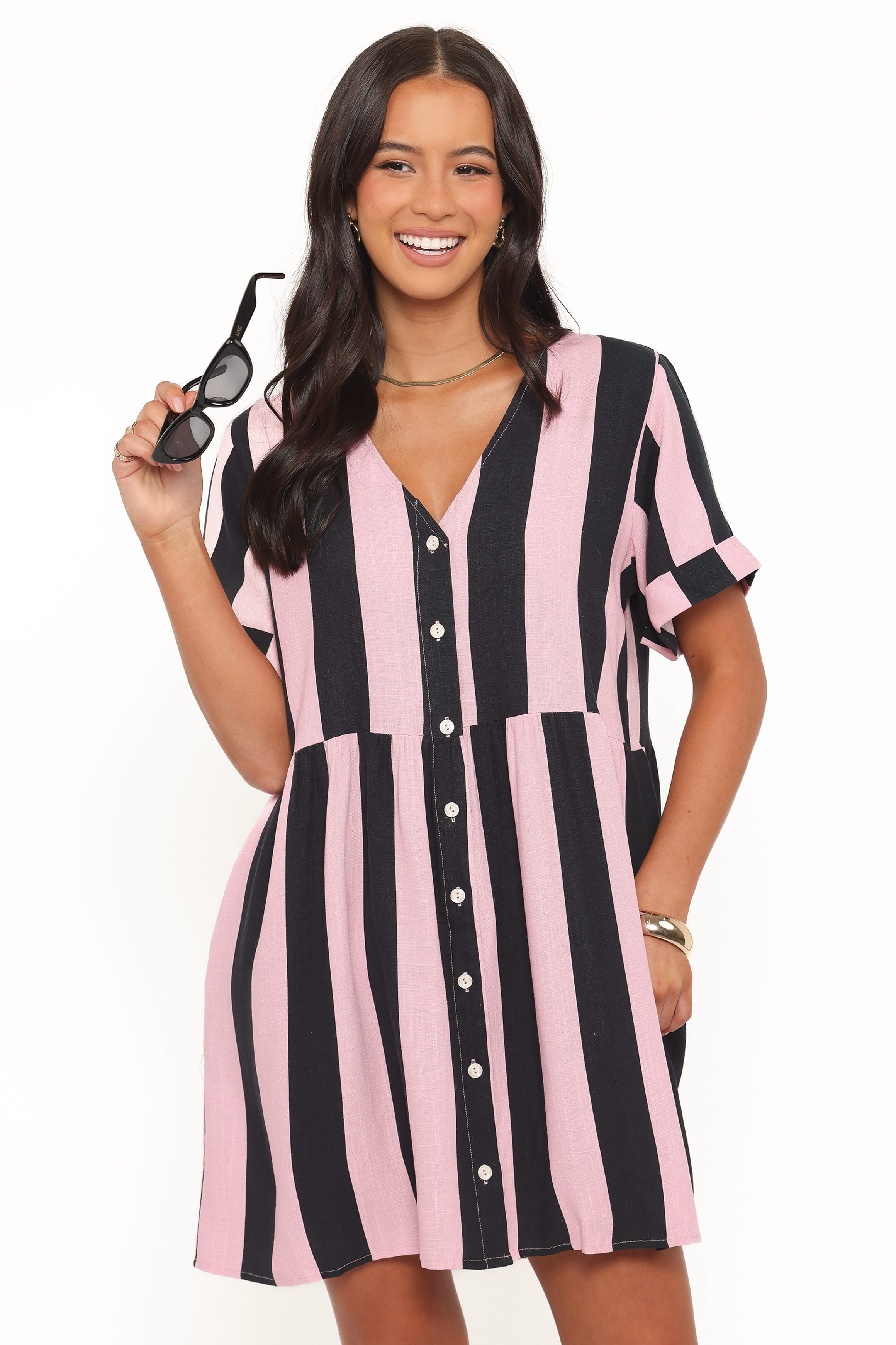DRESSES Heron Mini Dress - Pink Stripe