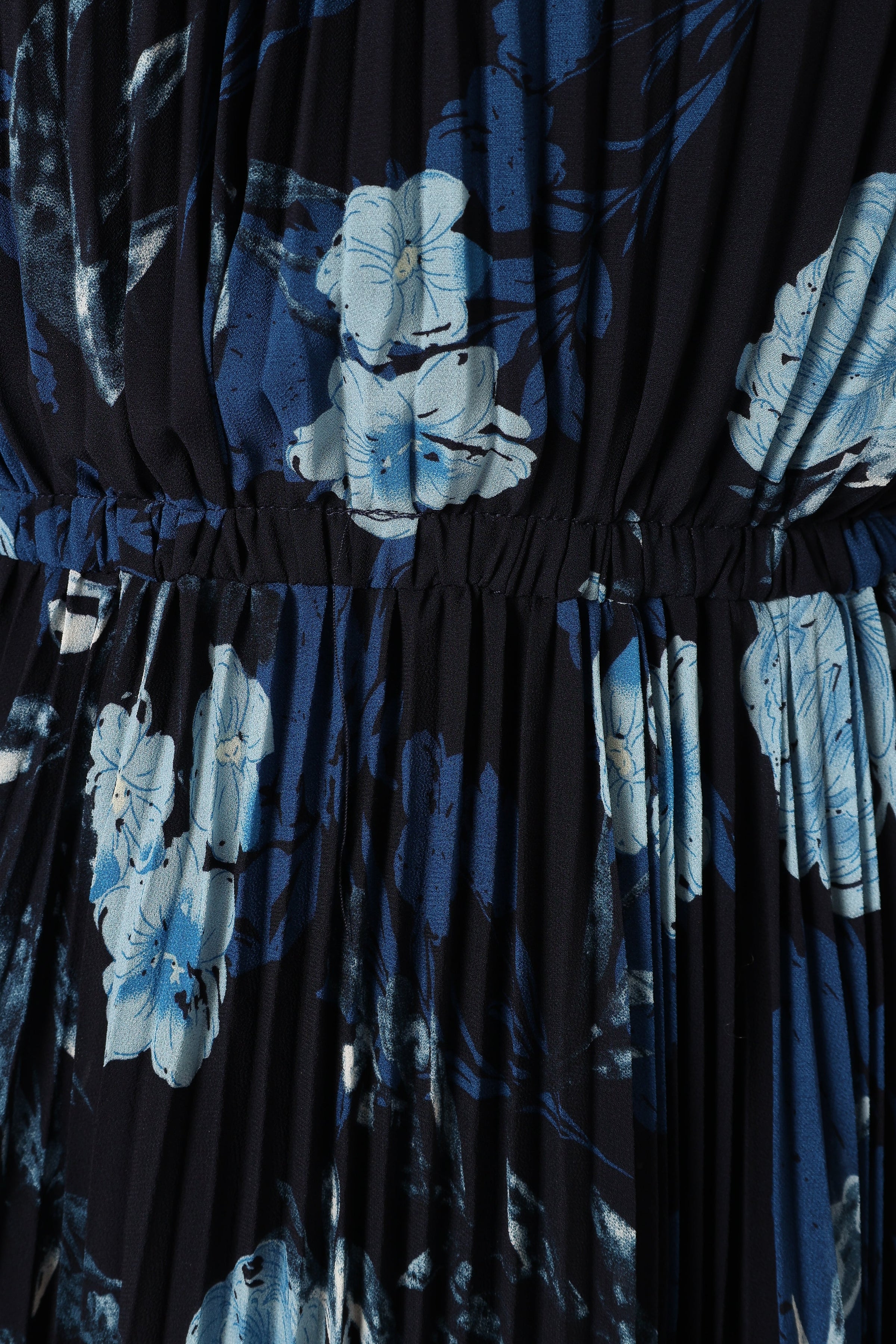 DRESSES @Hilary Pleated Maxi Dress - Blue Floral
