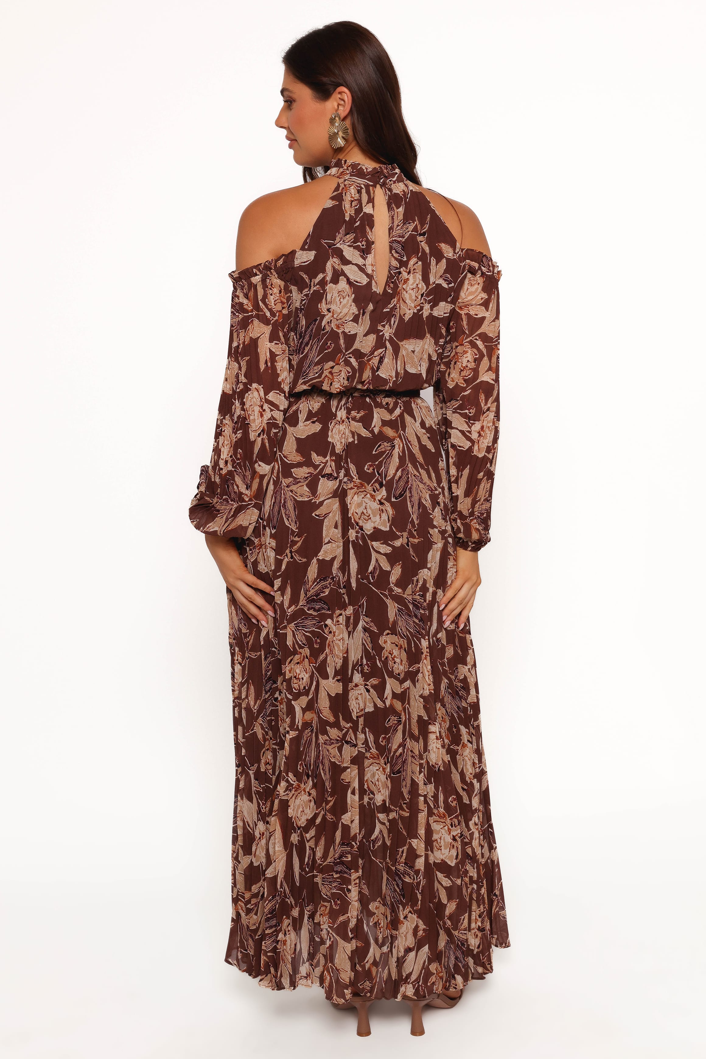 DRESSES Hilary Pleated Maxi Dress - Brown Floral