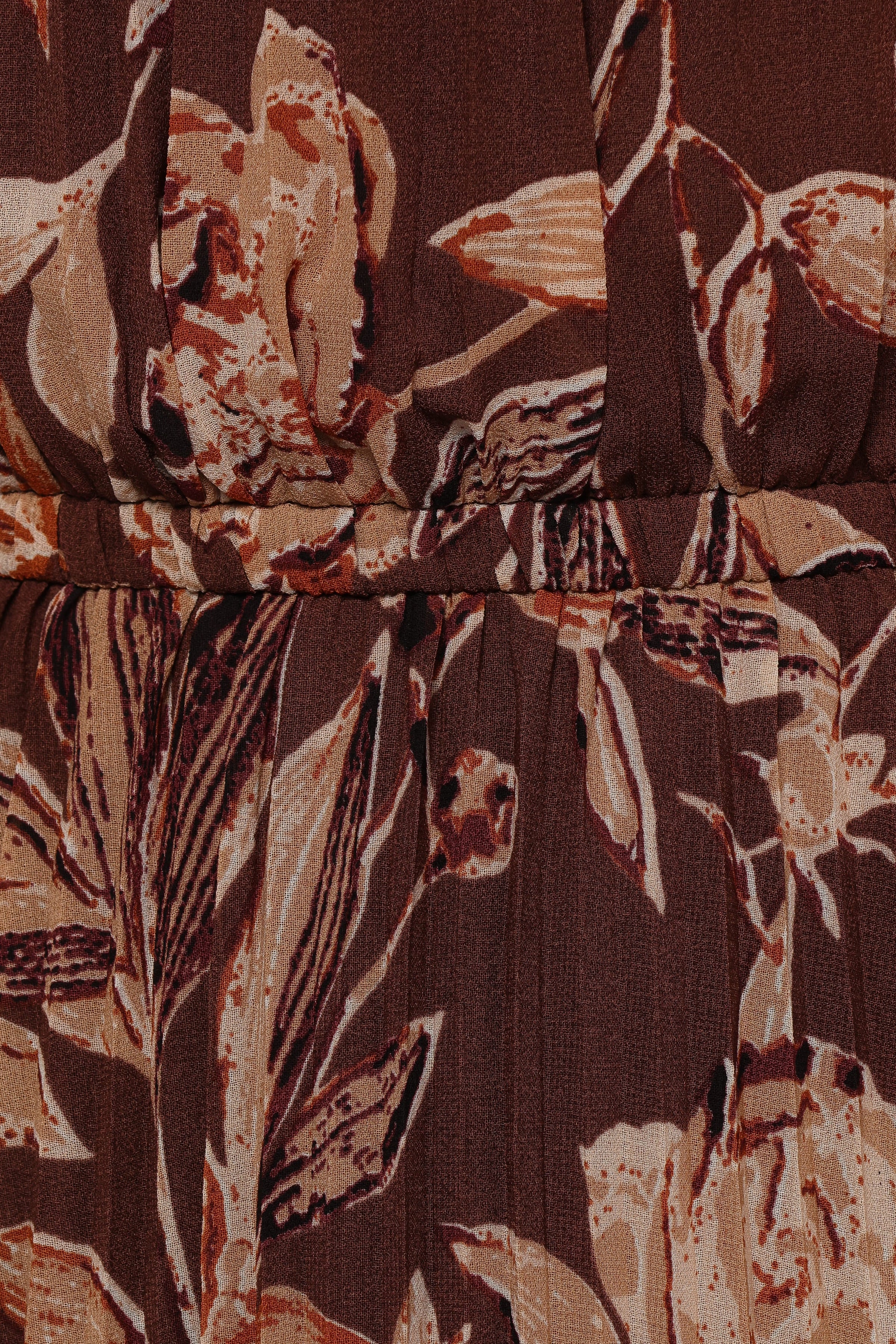 DRESSES Hilary Pleated Maxi Dress - Brown Floral