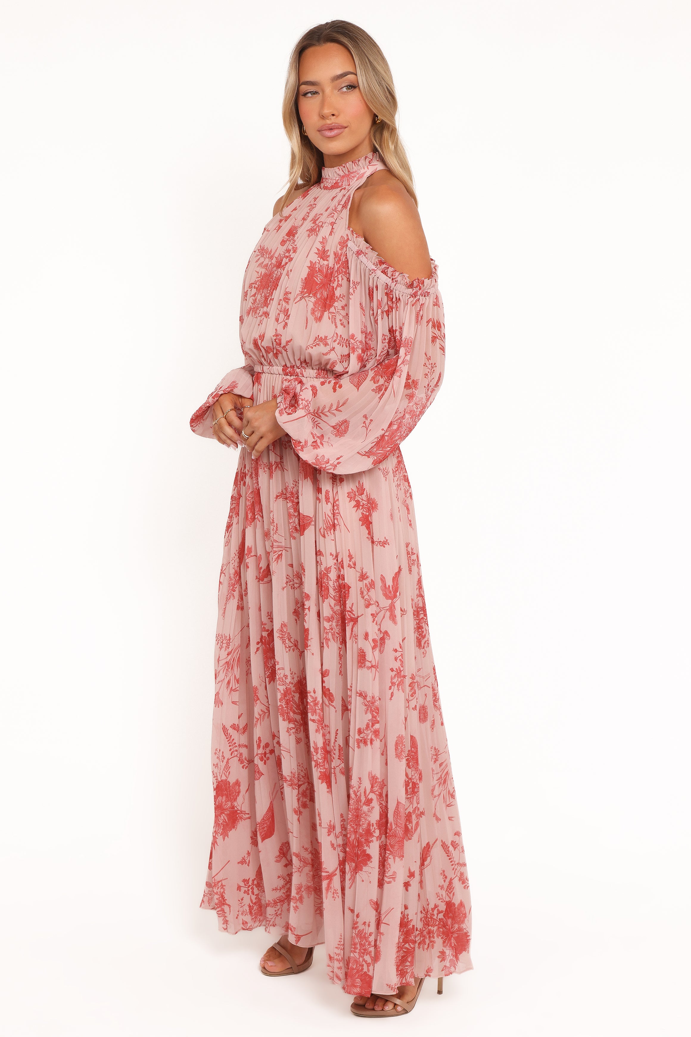 DRESSES Hilary Pleated Maxi Dress - Red Floral