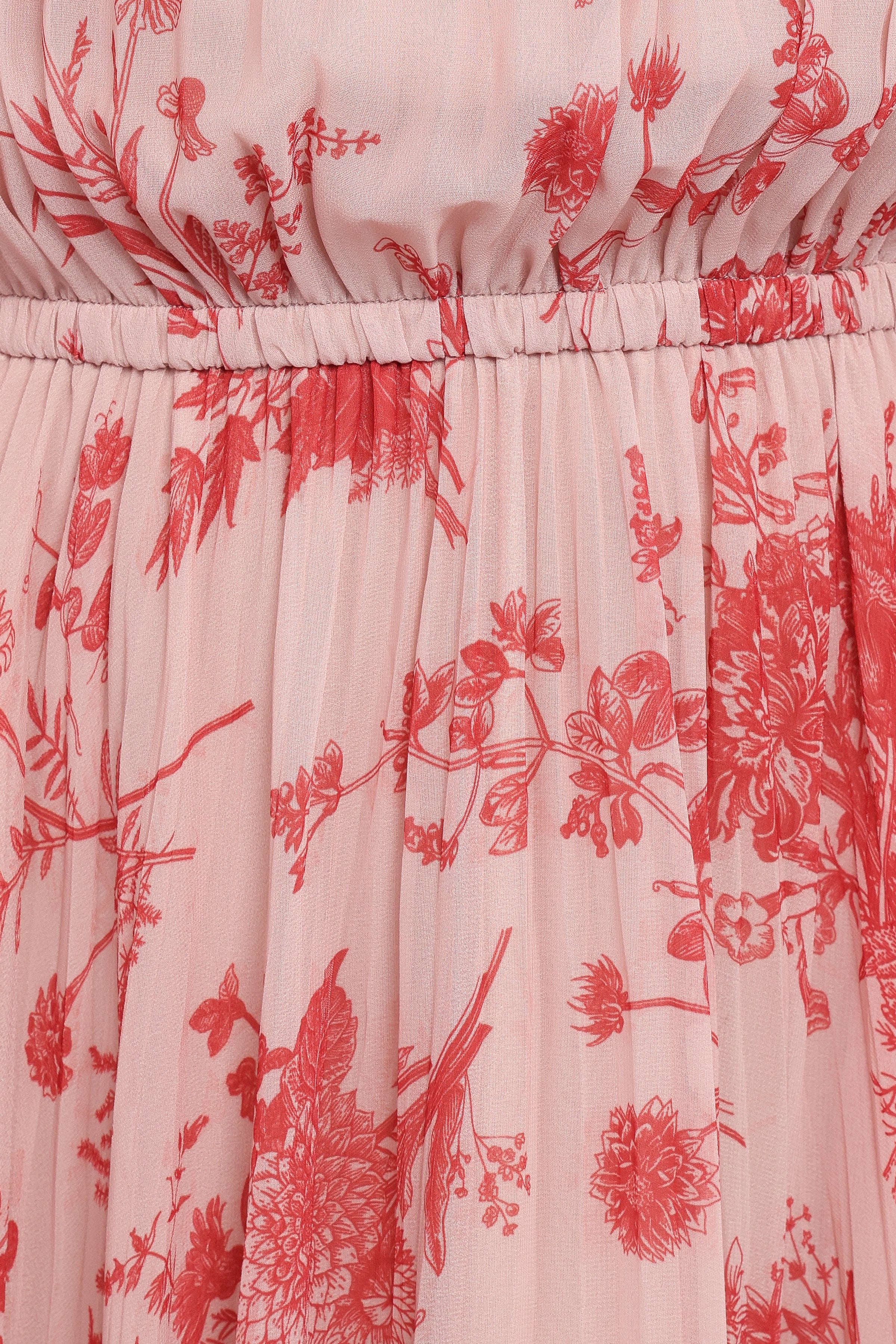 DRESSES Hilary Pleated Maxi Dress - Red Floral