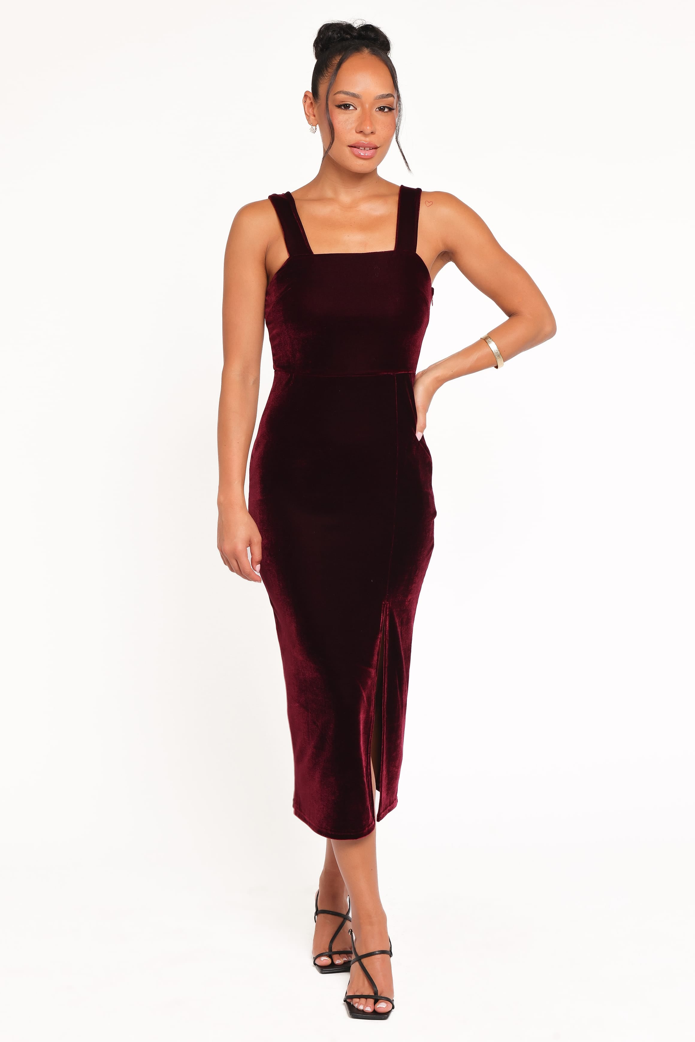 DRESSES Hyatt Velvet Dress - Burgundy
