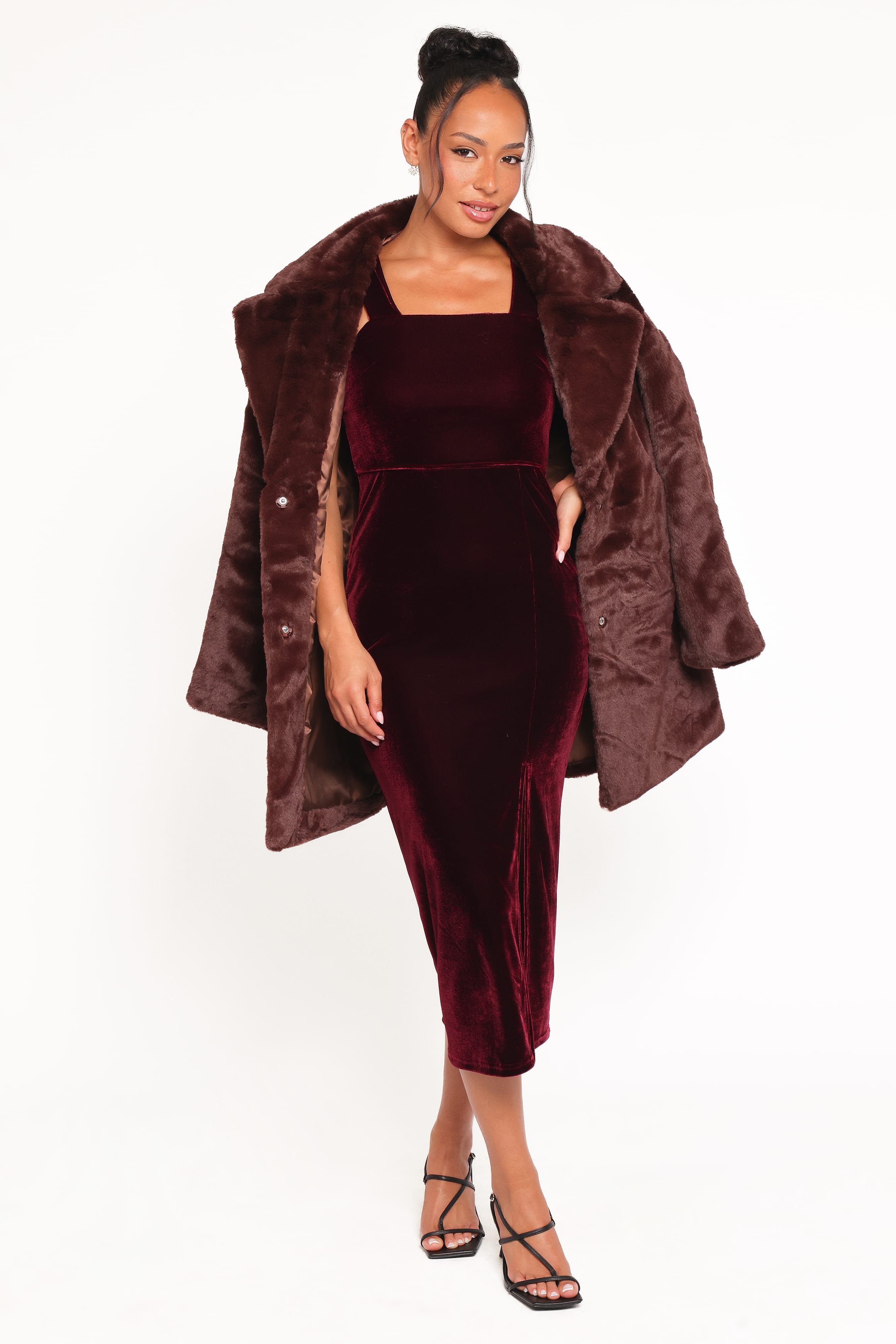 DRESSES Hyatt Velvet Dress - Burgundy