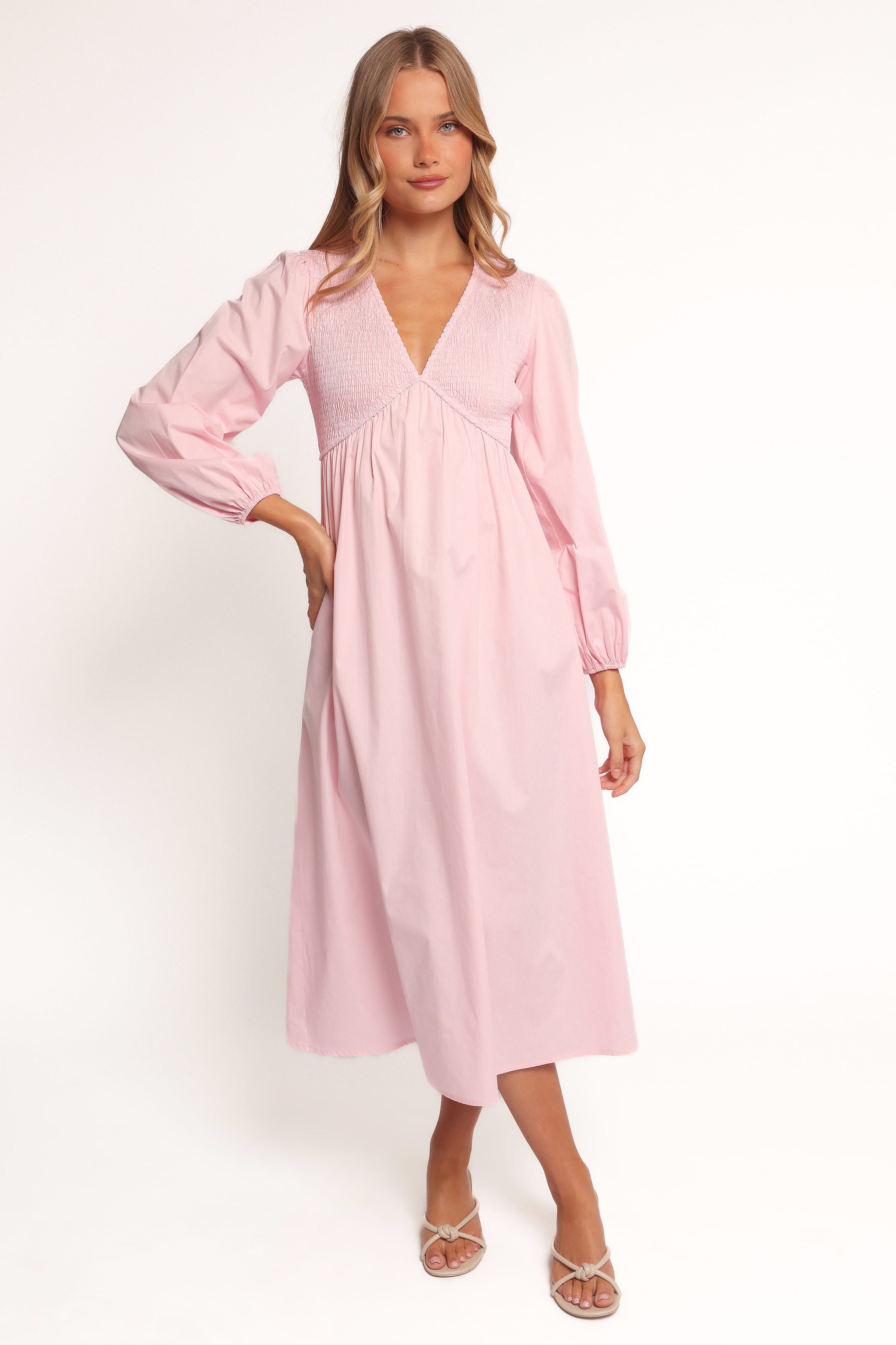 DRESSES Ilyana Long Sleeve Maxi Dress - Pink