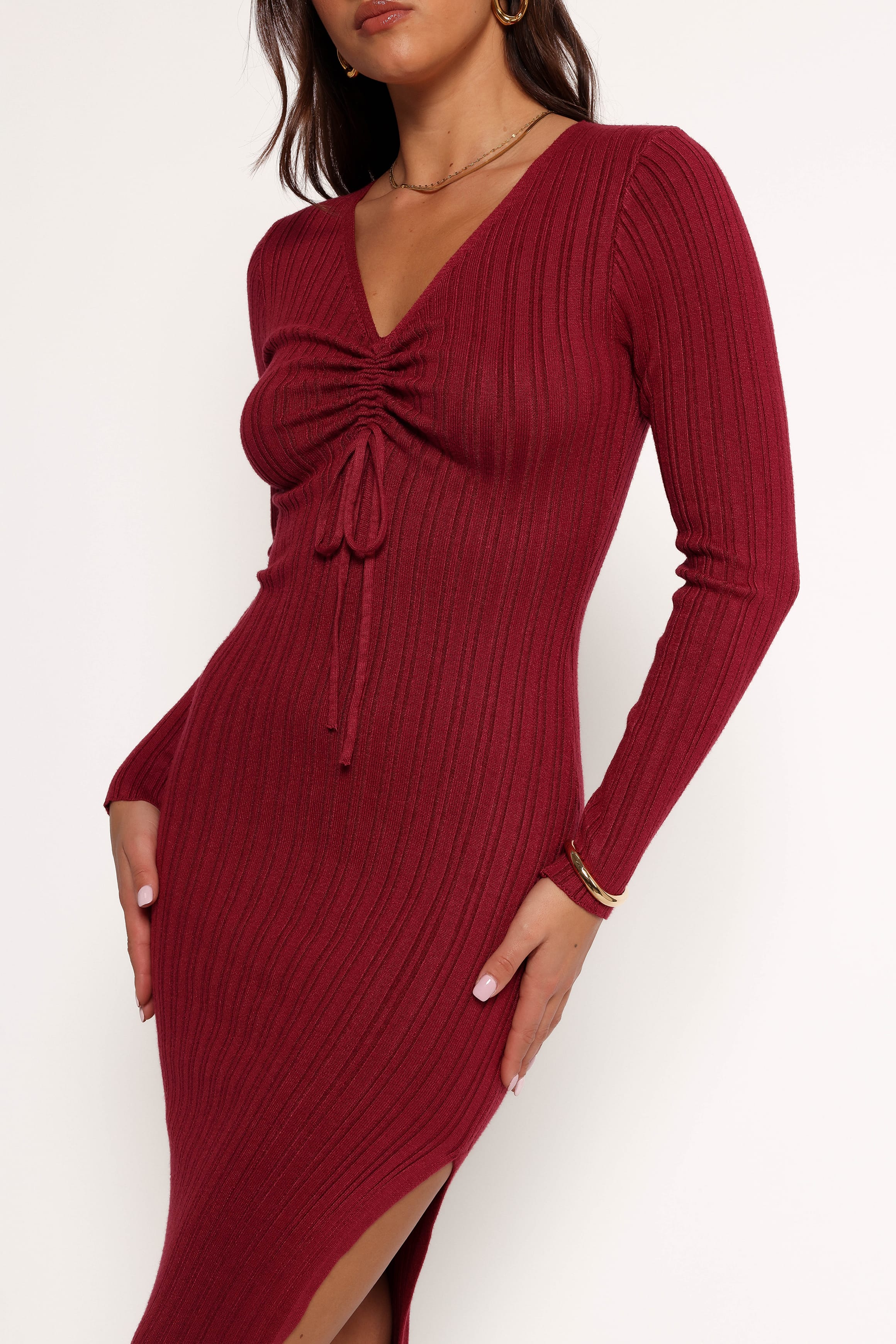 DRESSES Irene Long Sleeve Midi Dress - Wine