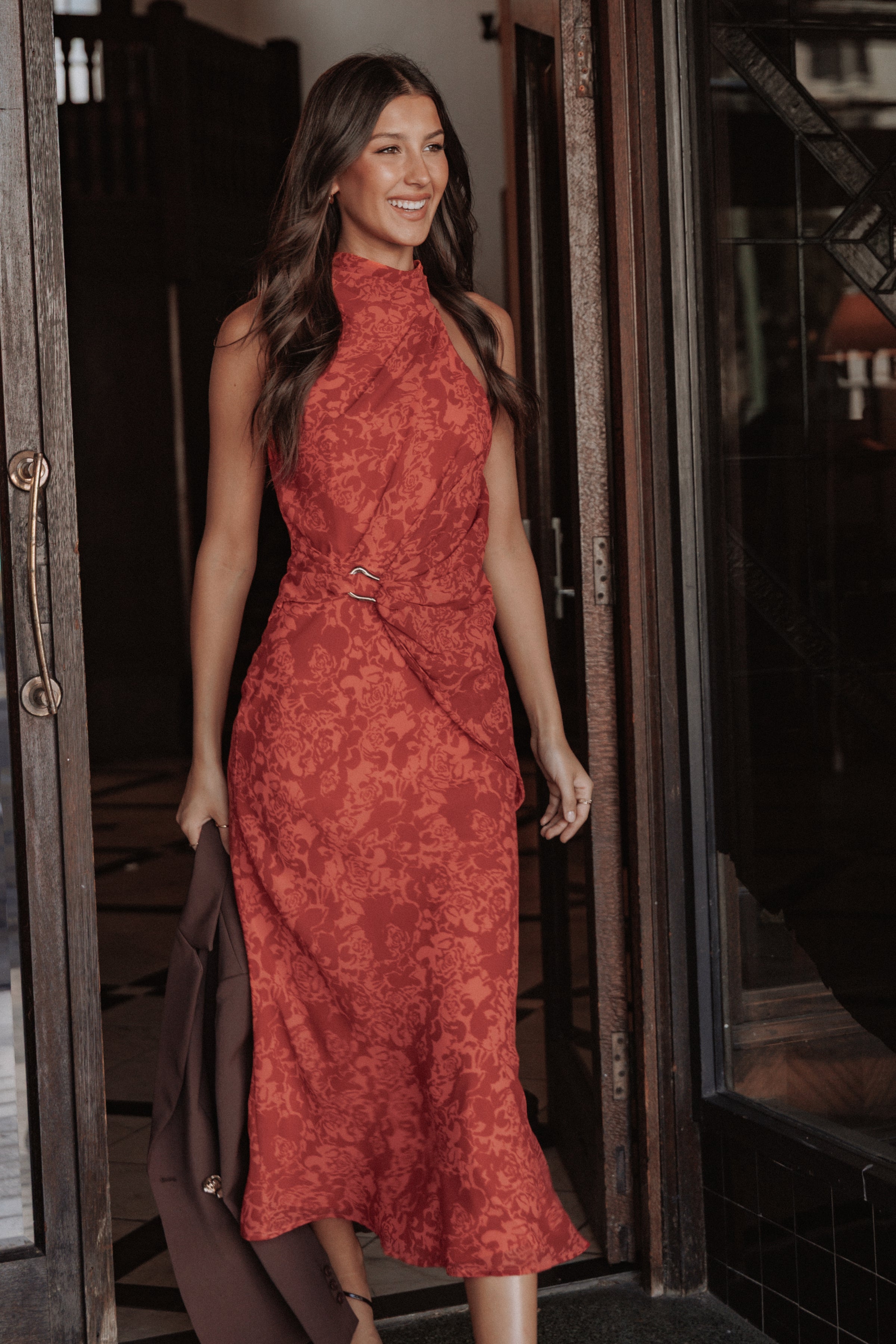 DRESSES Isabeau Midi Dress - Red Roses