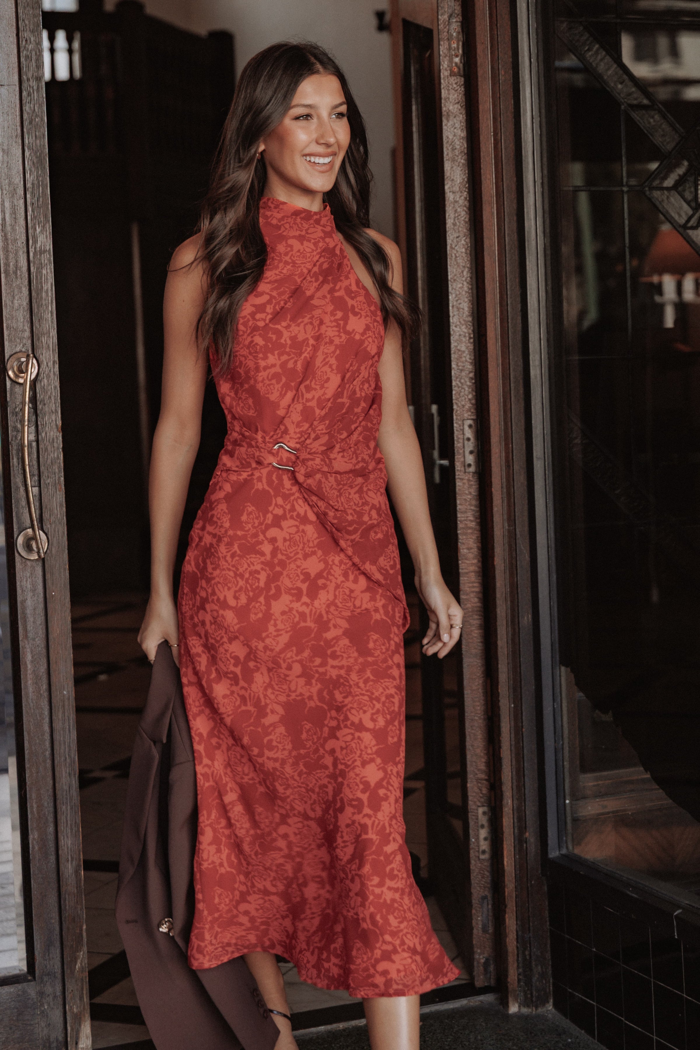 DRESSES Isabeau Midi Dress - Red Roses