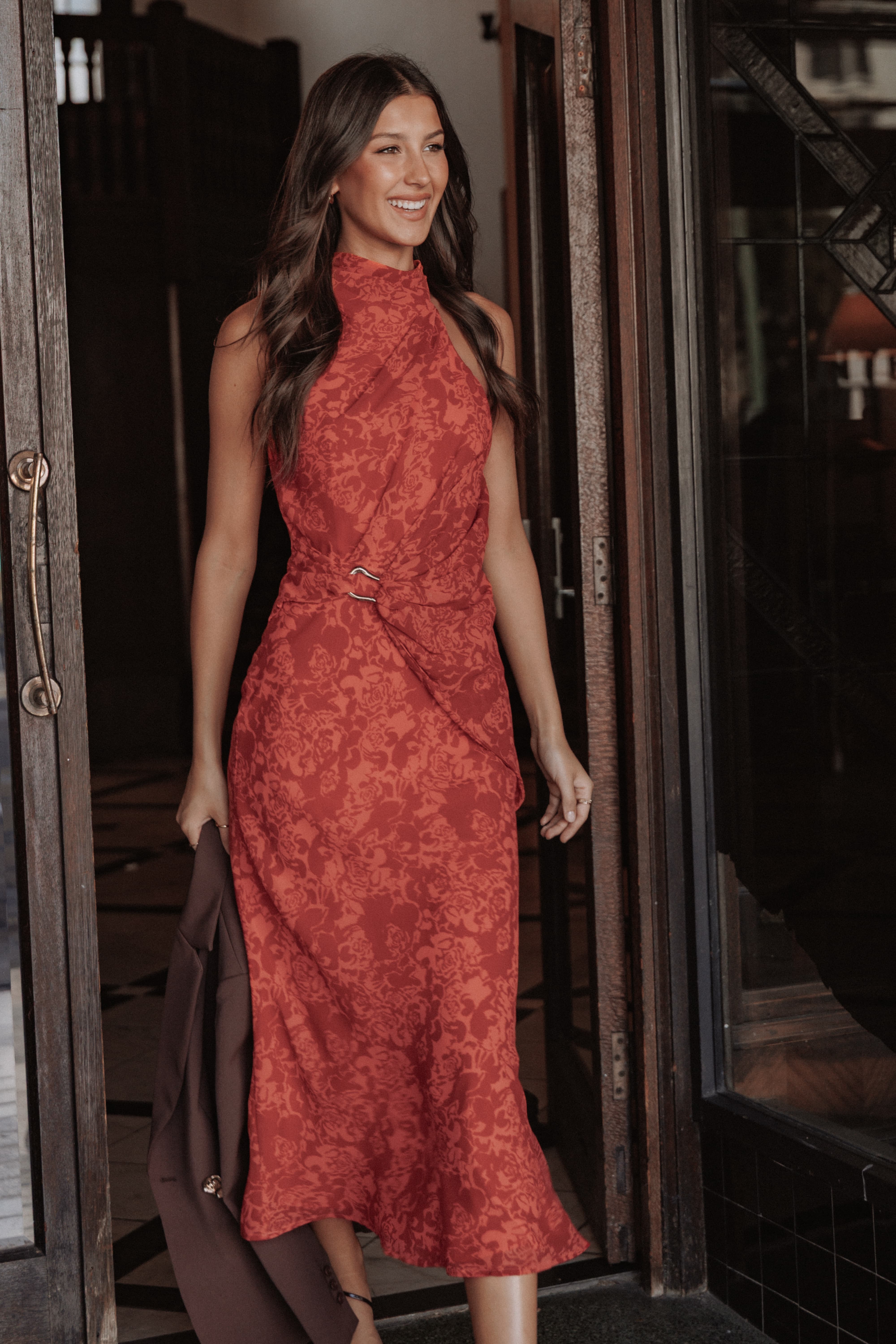 DRESSES Isabeau Midi Dress - Red Roses