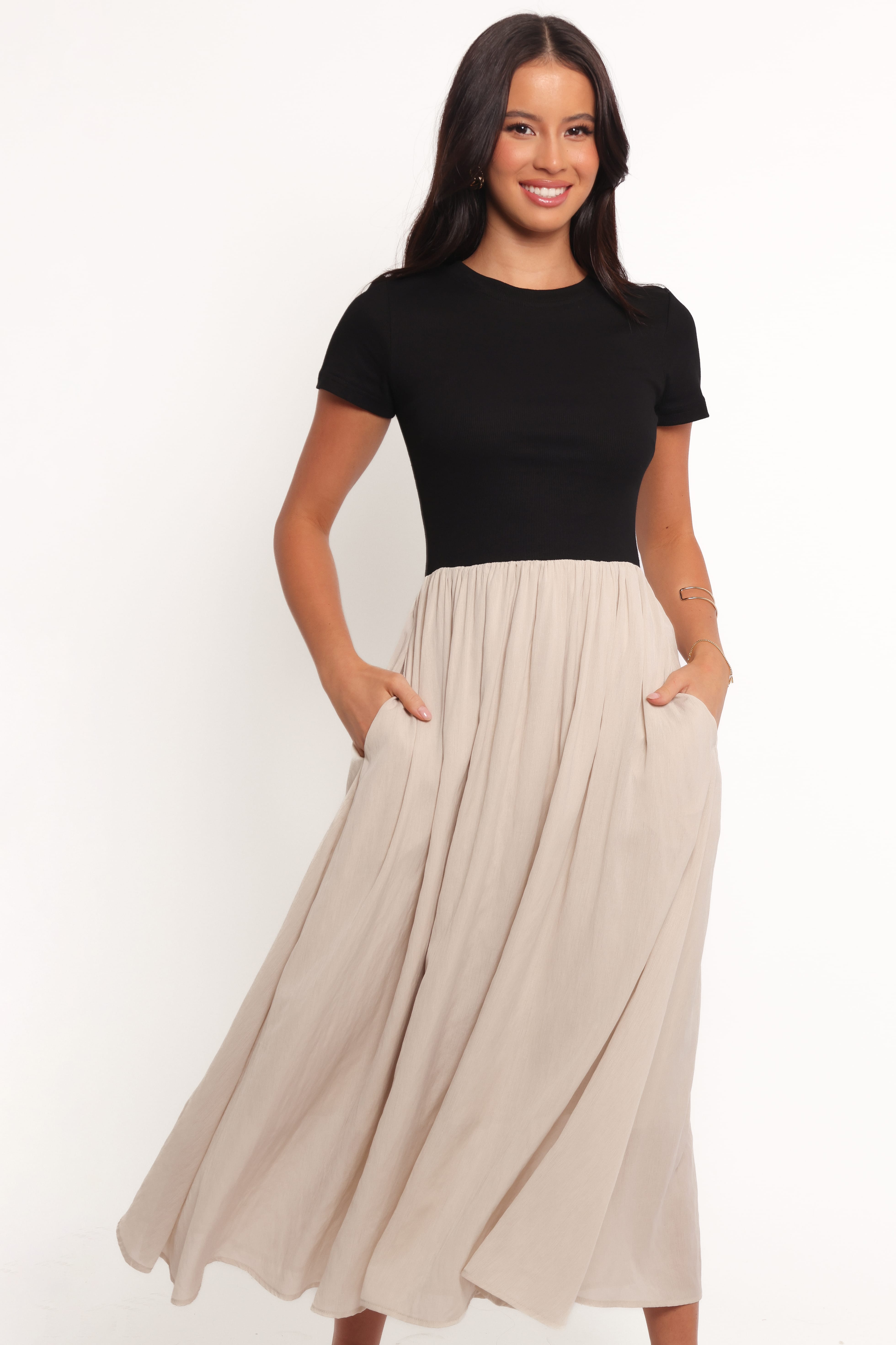 DRESSES Isolde Midi Dress - Black/Beige