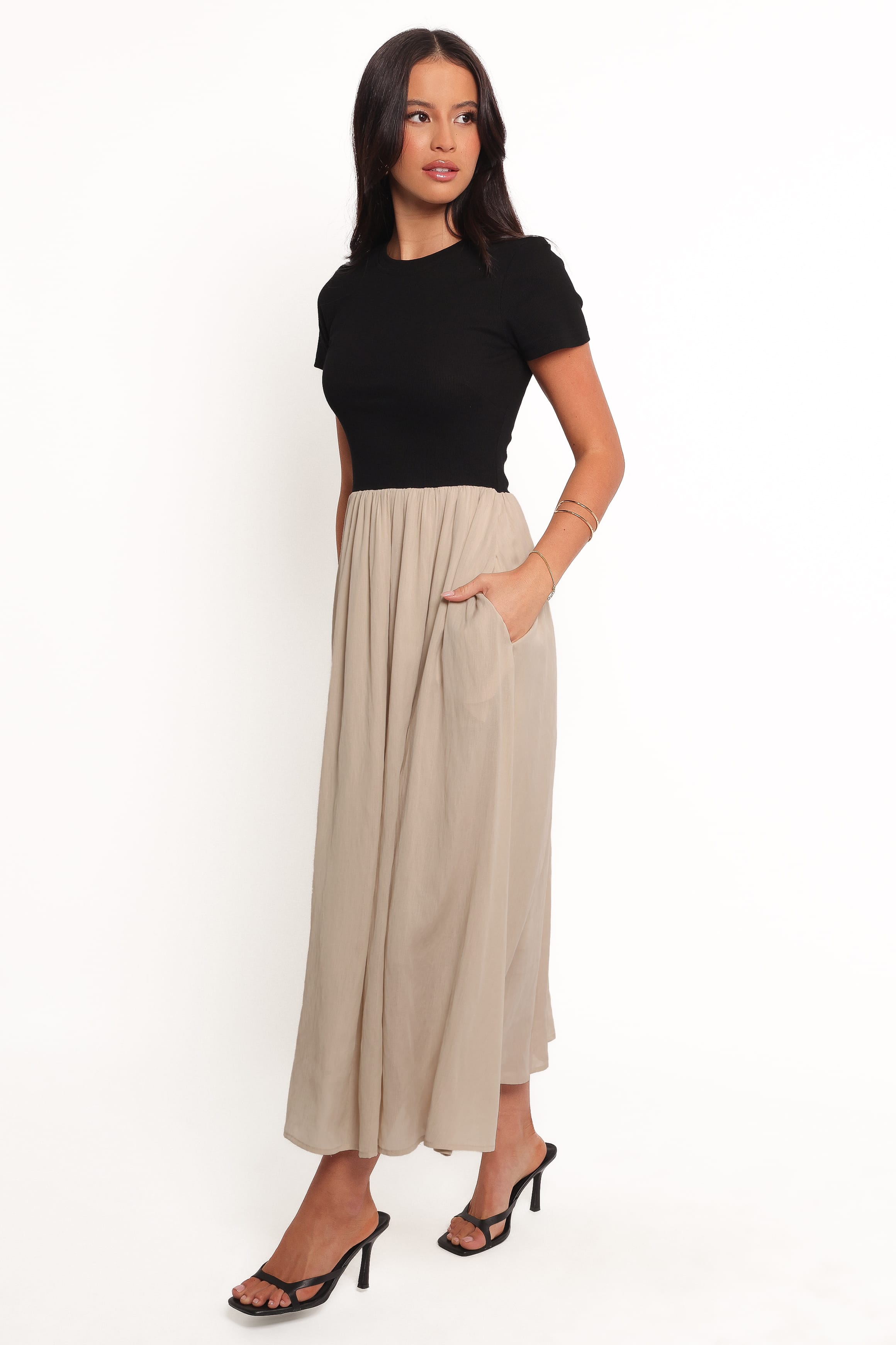 DRESSES Isolde Midi Dress - Black/Beige