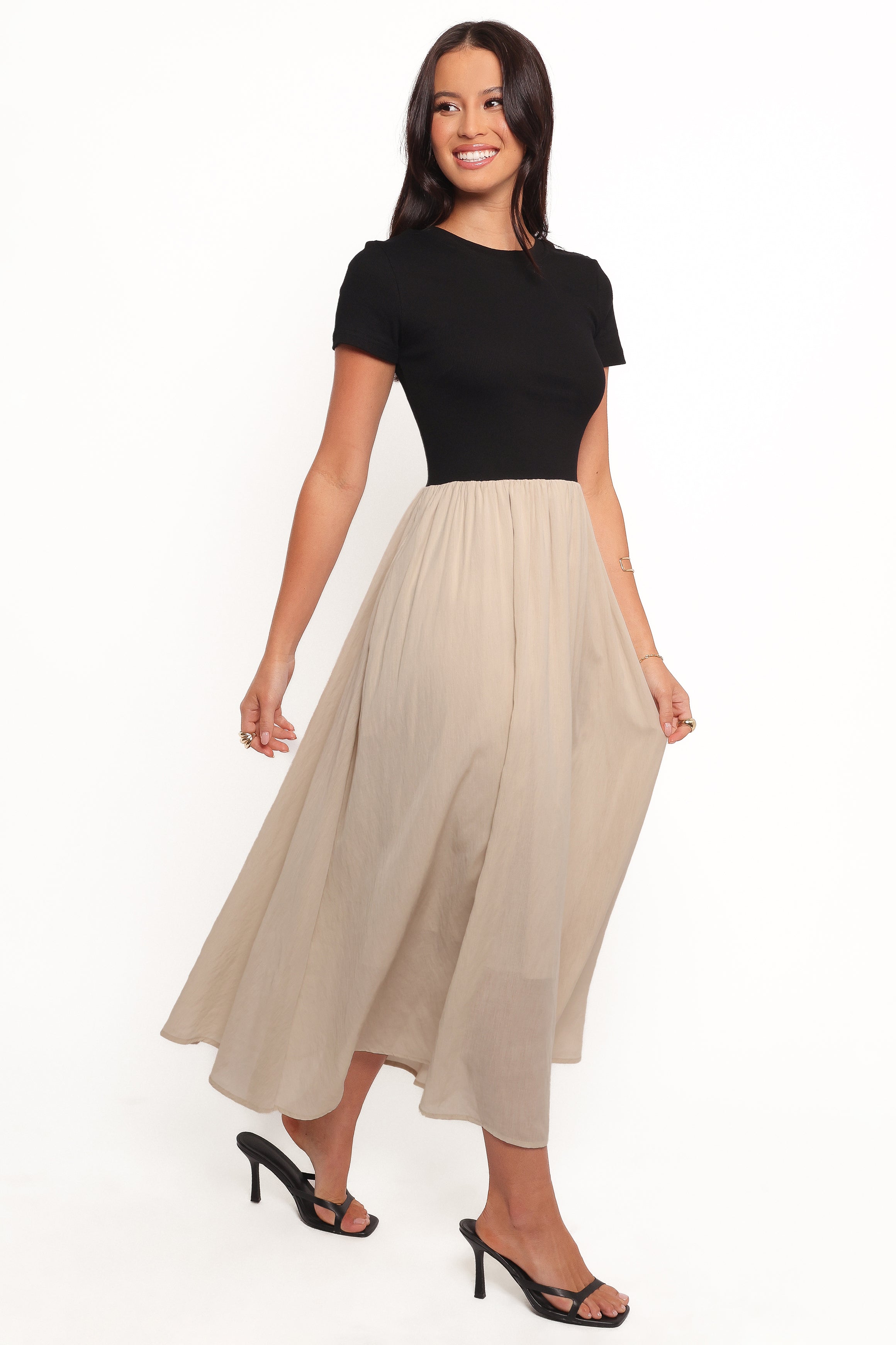 DRESSES Isolde Midi Dress - Black/Beige